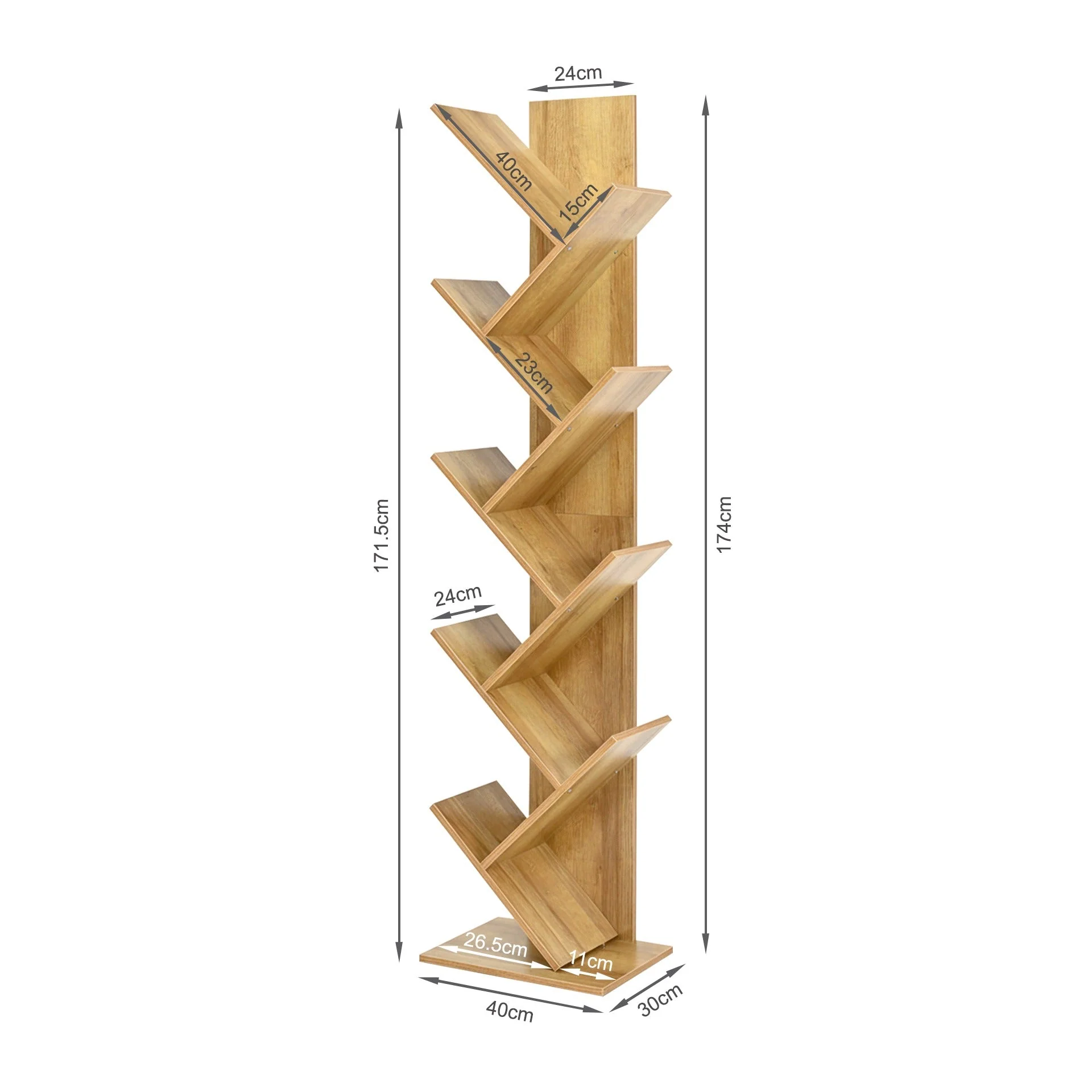 Koru 8 Tier Tree Bookshelf - Oak - Image 13