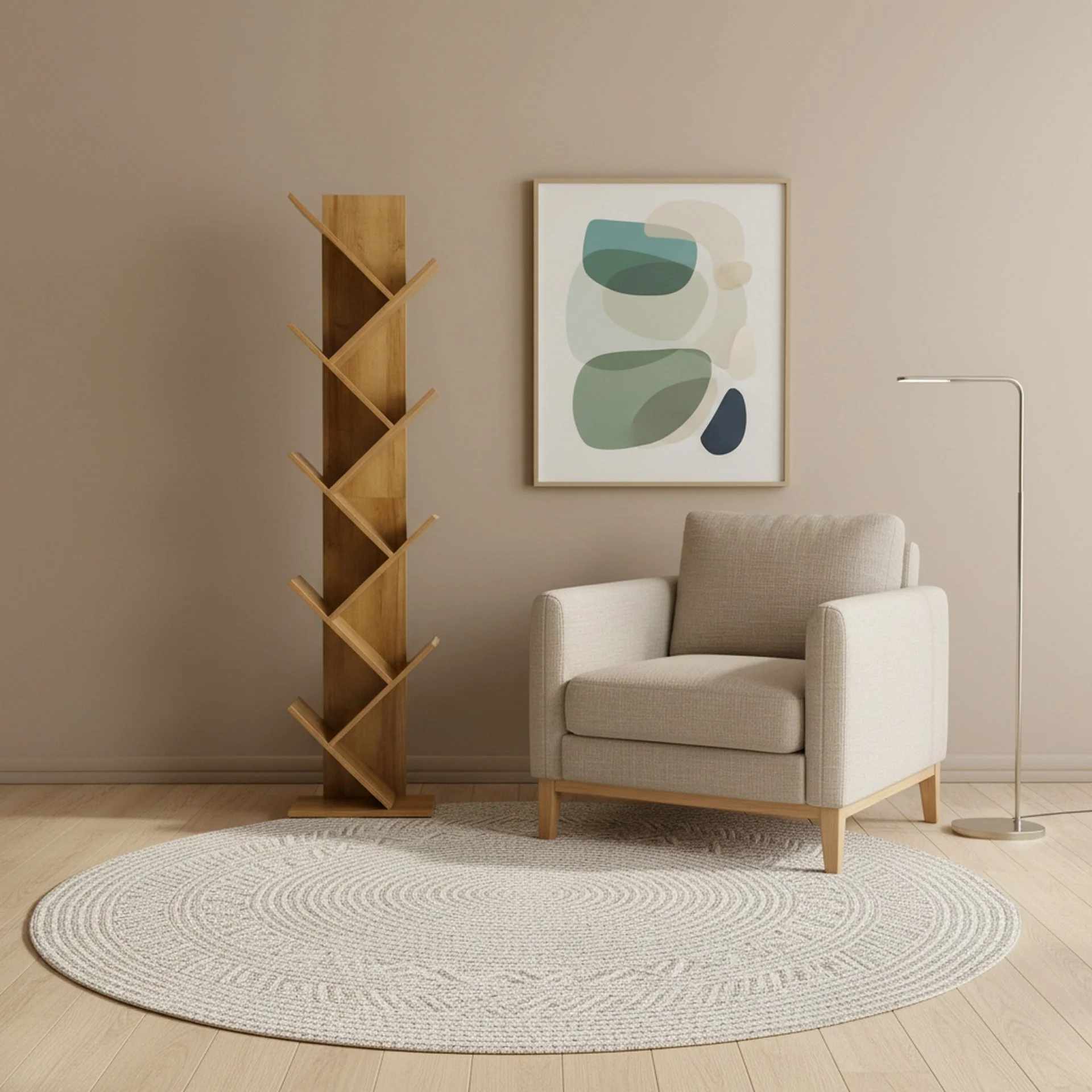 Koru 8 Tier Tree Bookshelf - Oak - Image 2