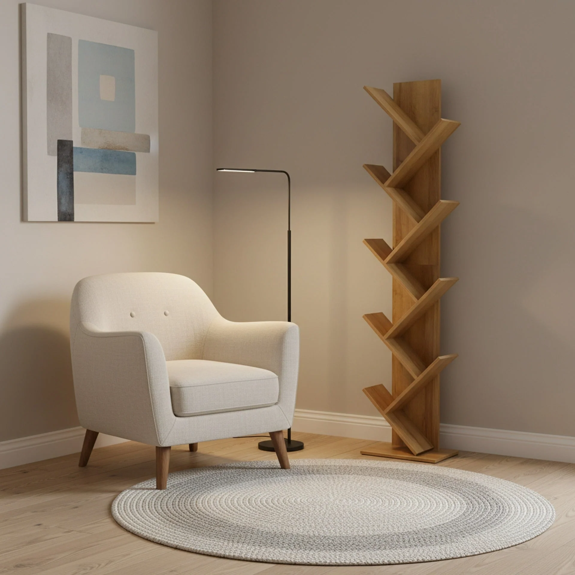 Koru 8 Tier Tree Bookshelf - Oak - Image 4