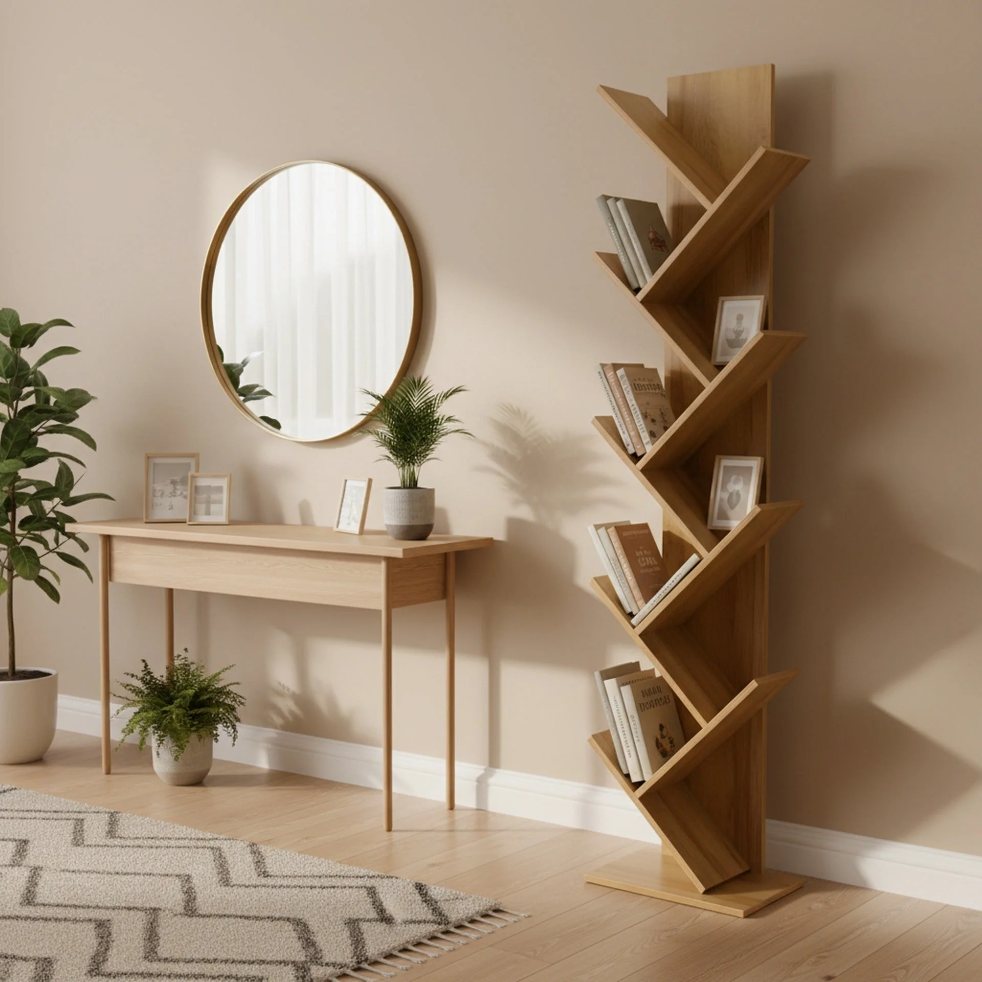 Koru 8 Tier Tree Bookshelf - Oak - Image 6