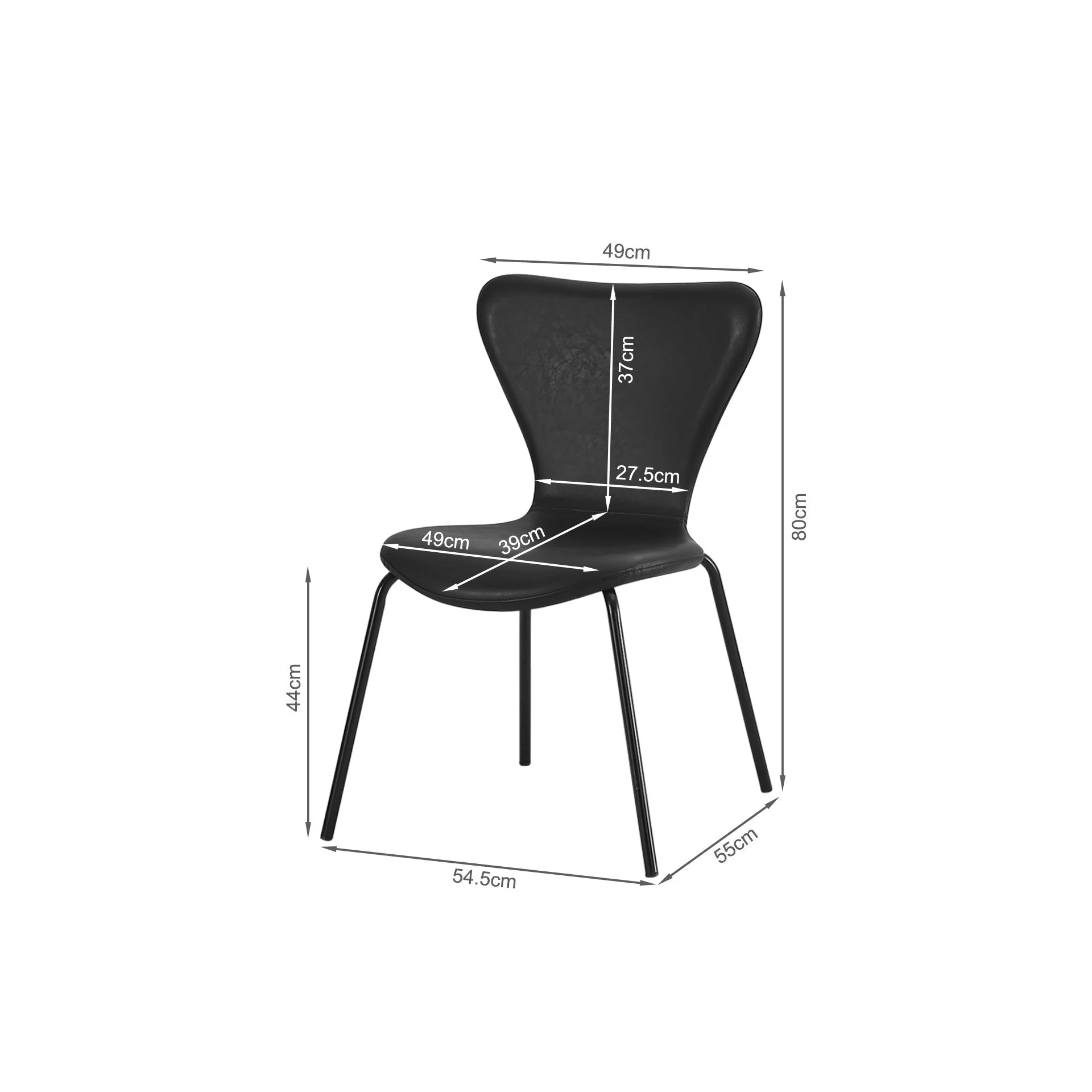 Kyra Dining Chair - Set Of 4 - Black - Image 8