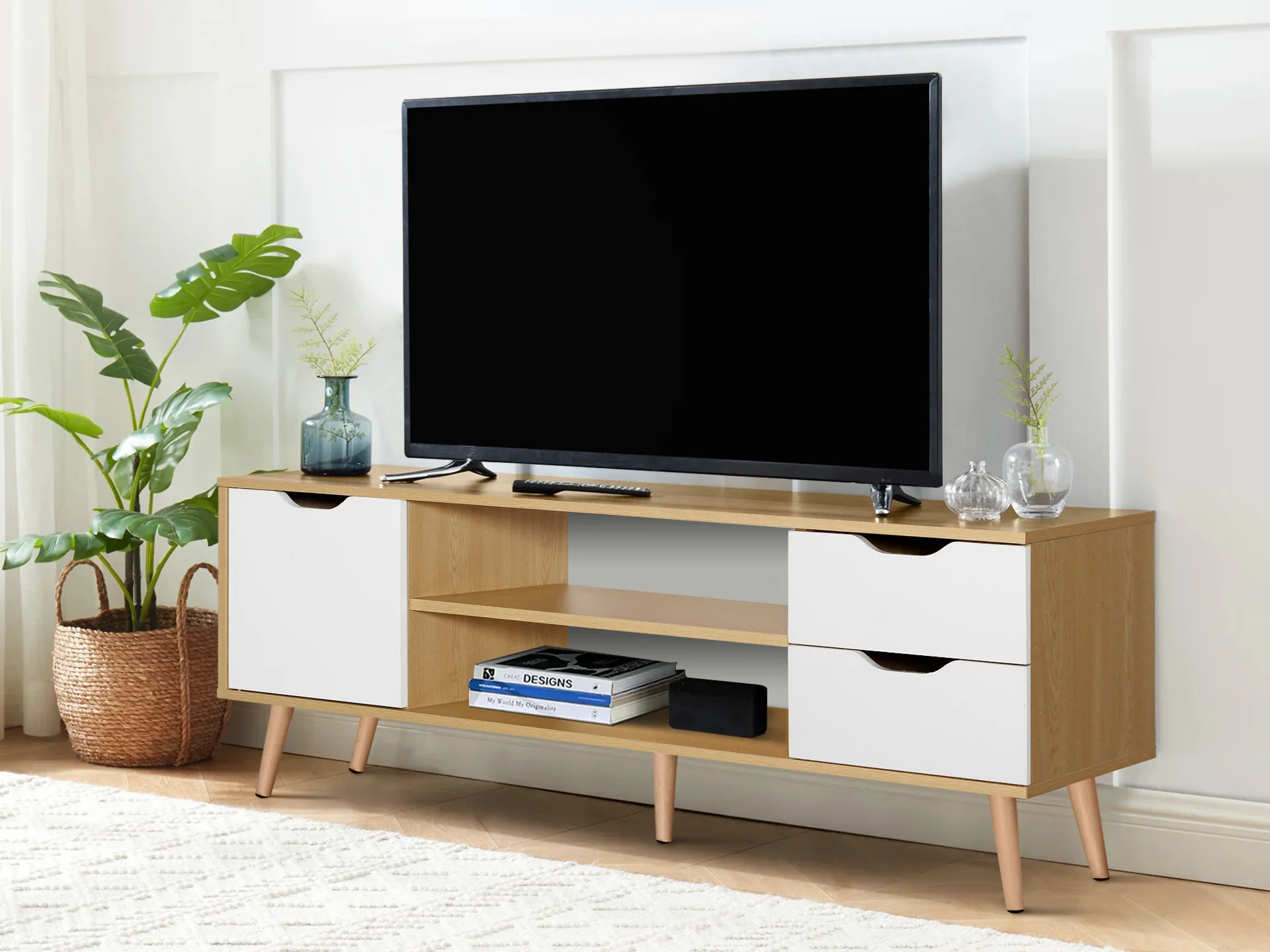 Laguna 1.2m Entertainment Unit - Oak - Image 2