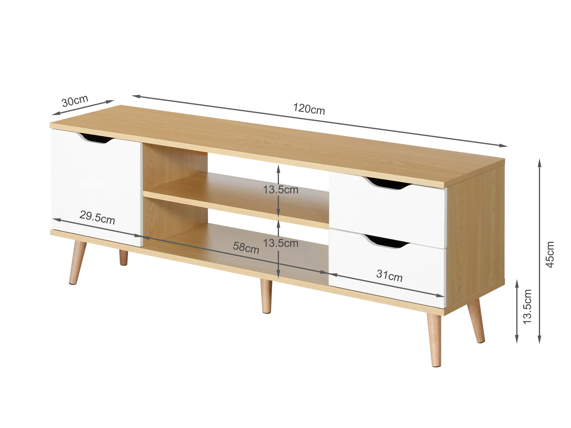 Laguna 1.2m Entertainment Unit - Oak - Image 5