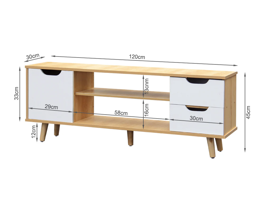 LAGUNA 1.2M Entertainment Unit - Oak - Image 4