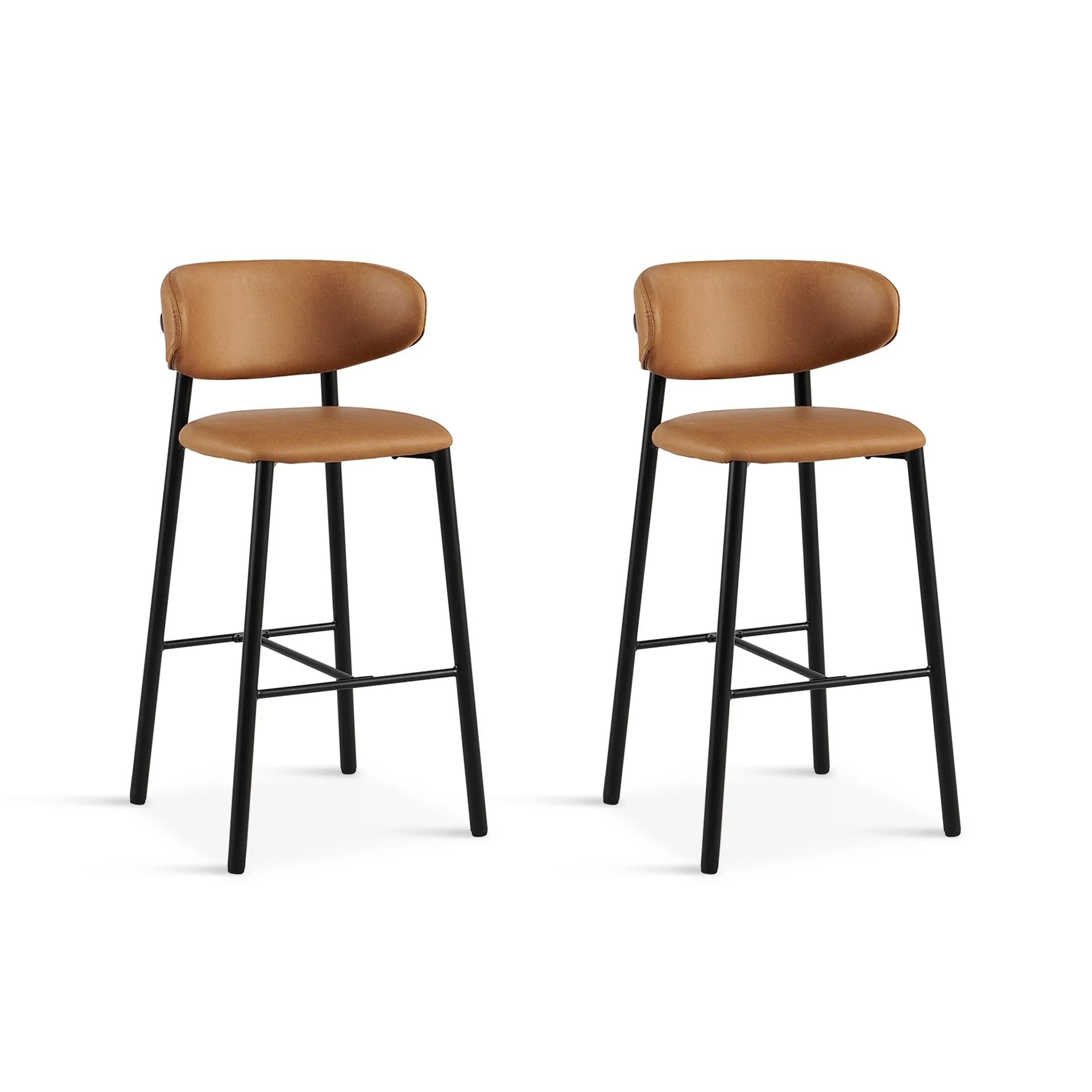 Lark Fabric Bar Stool - Set of 2 - Camel - Image 6
