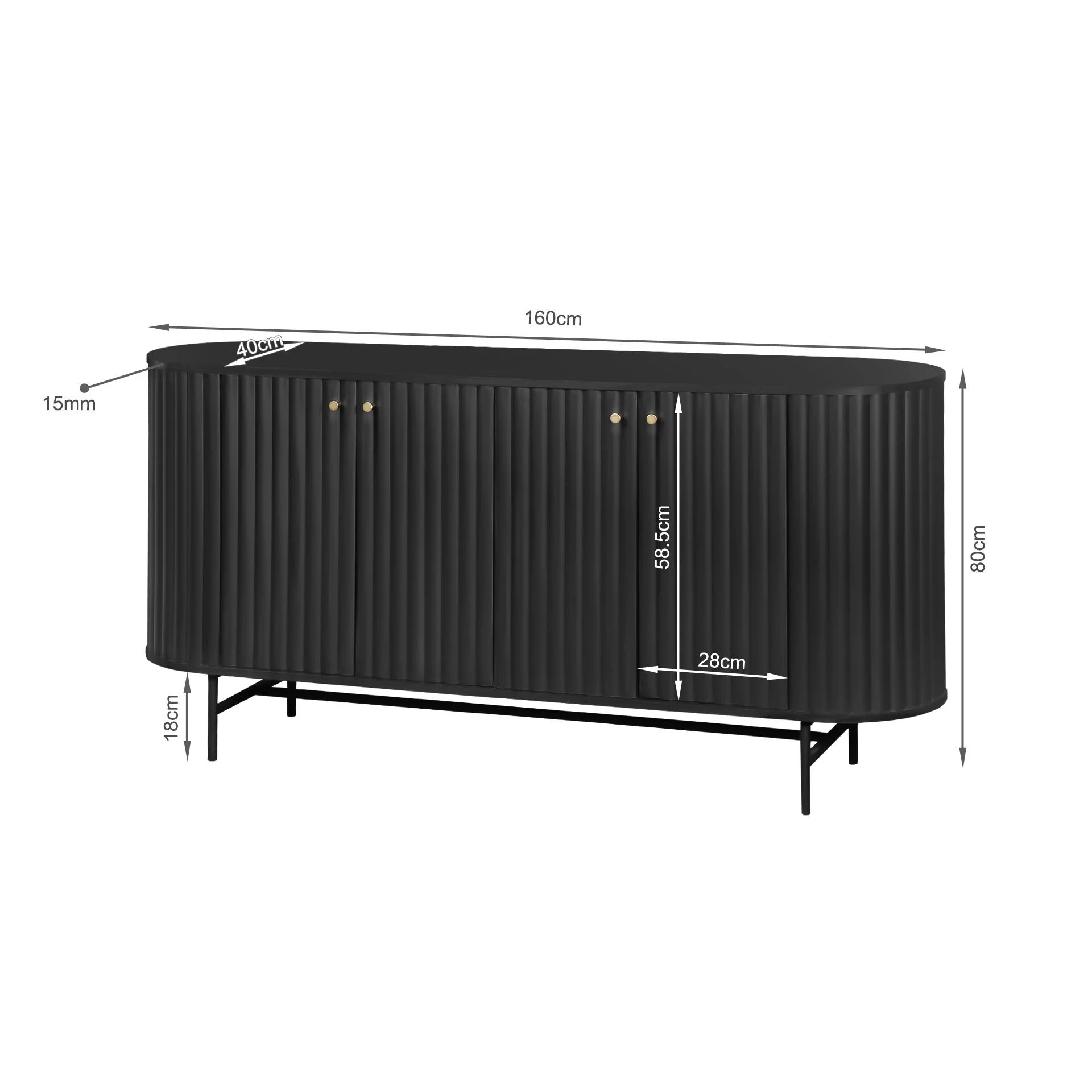 Lassen Sideboard Buffet Table - Black - Image 7