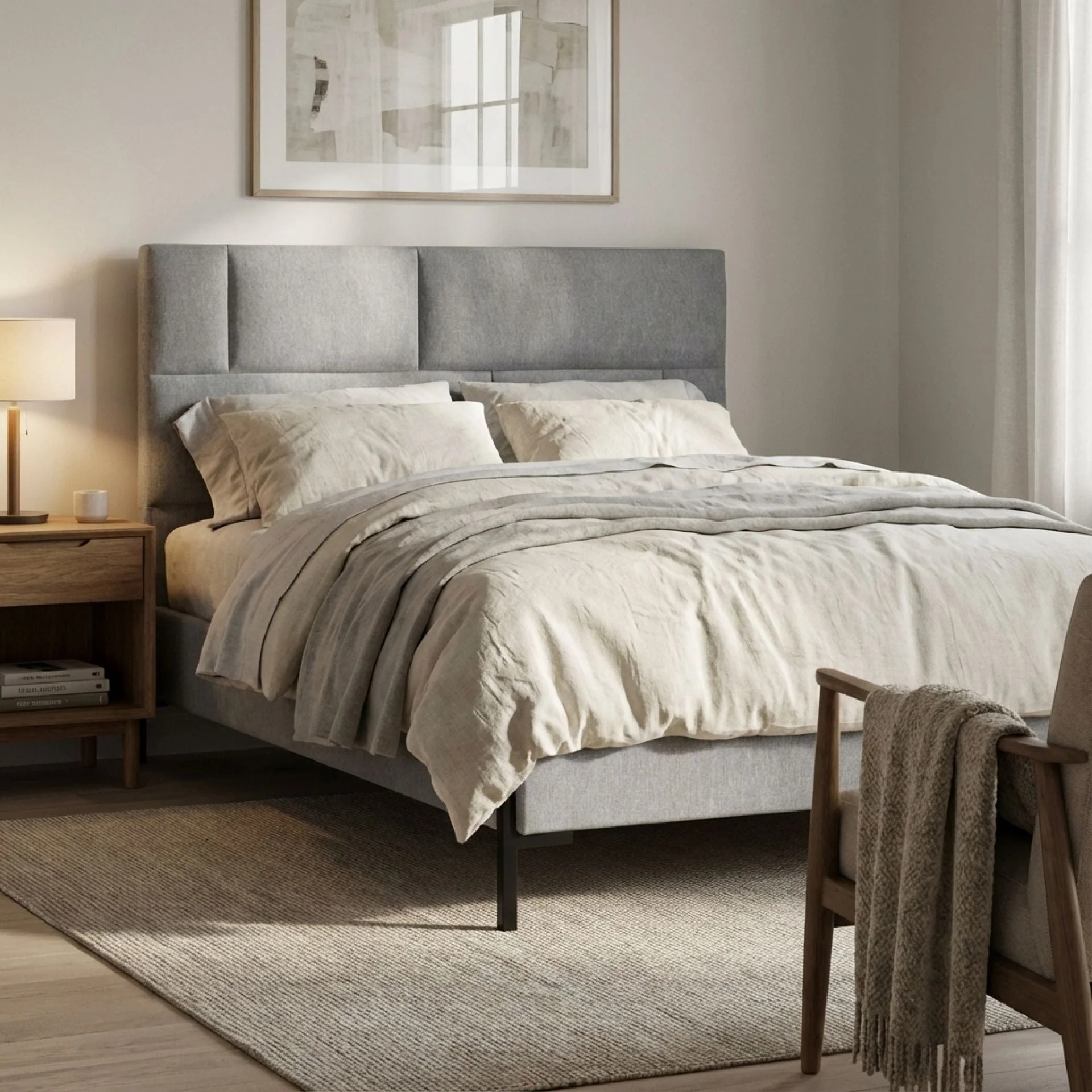 Lawson Queen Bed Frame - Grey - Image 2