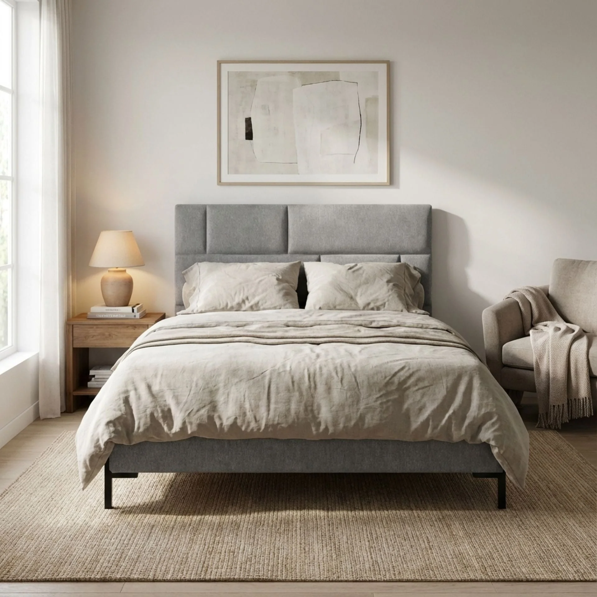 Lawson Queen Bed Frame - Grey - Image 3