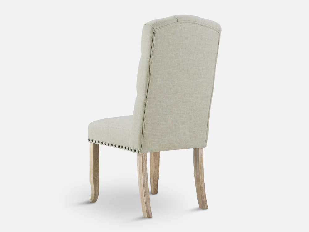 LAYLA 2PCS Upholstered Dining Chair - BEIGE - Image 6