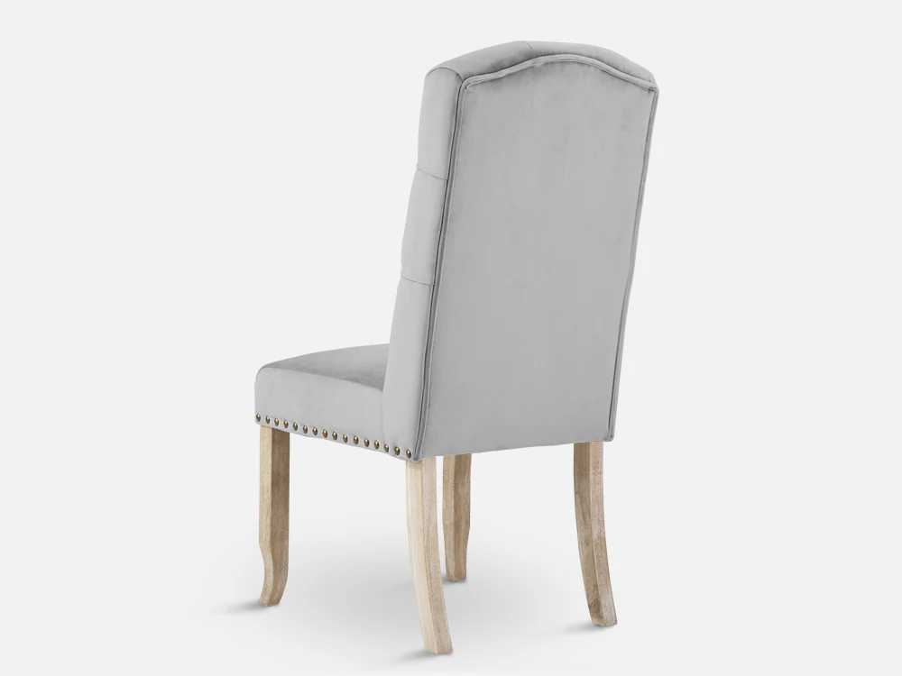 LAYLA 6PCS Velvet Dining Chair - GREY - Image 5