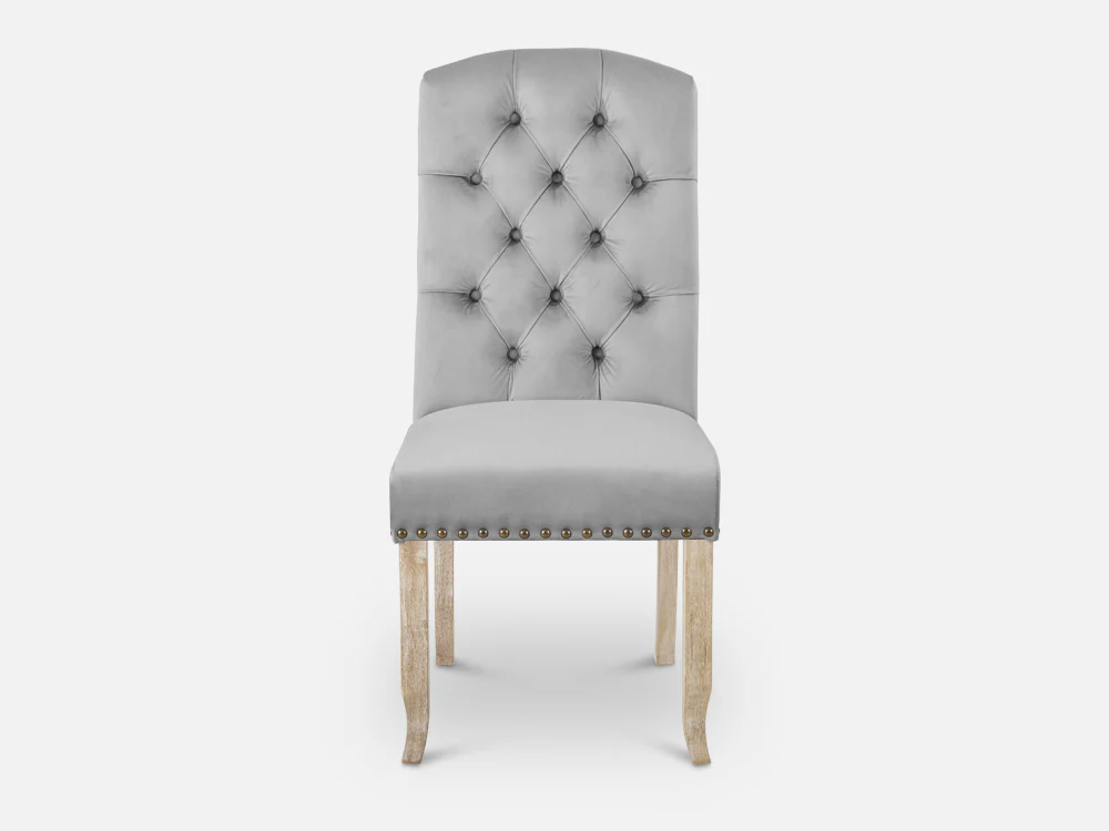 LAYLA 6PCS Velvet Dining Chair - GREY - Image 9