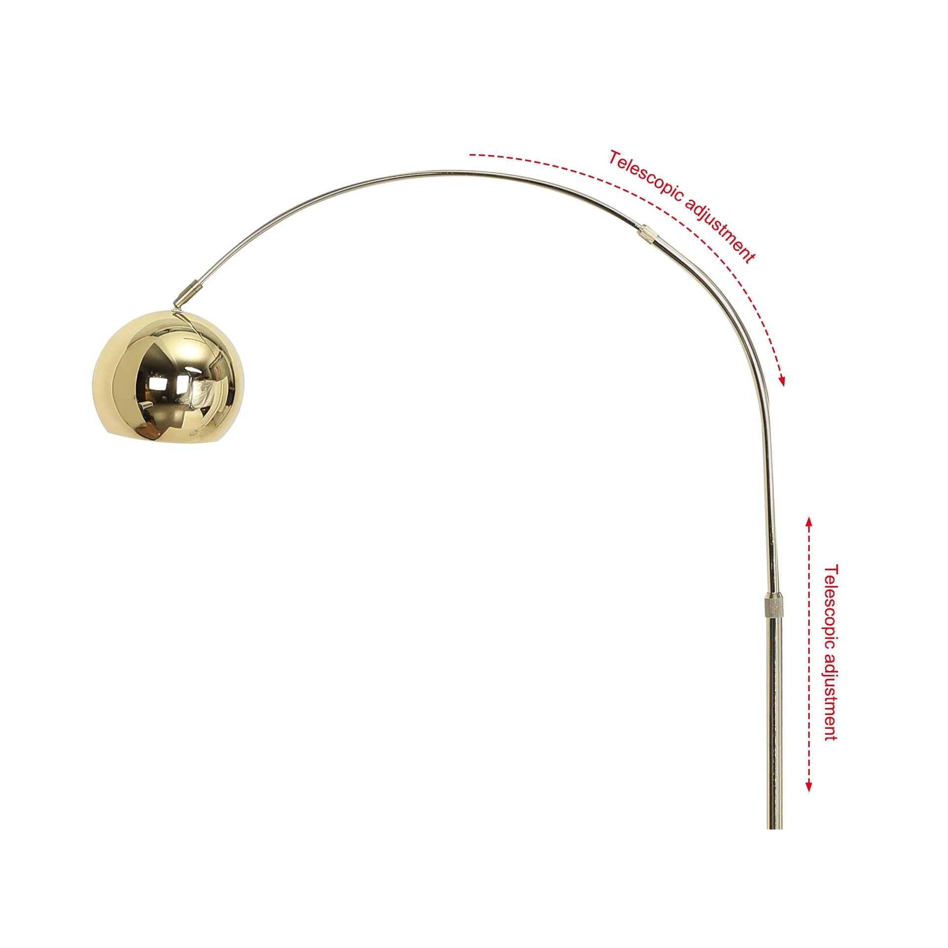 Lelta Arched Floor Lamp - Gold - Image 4