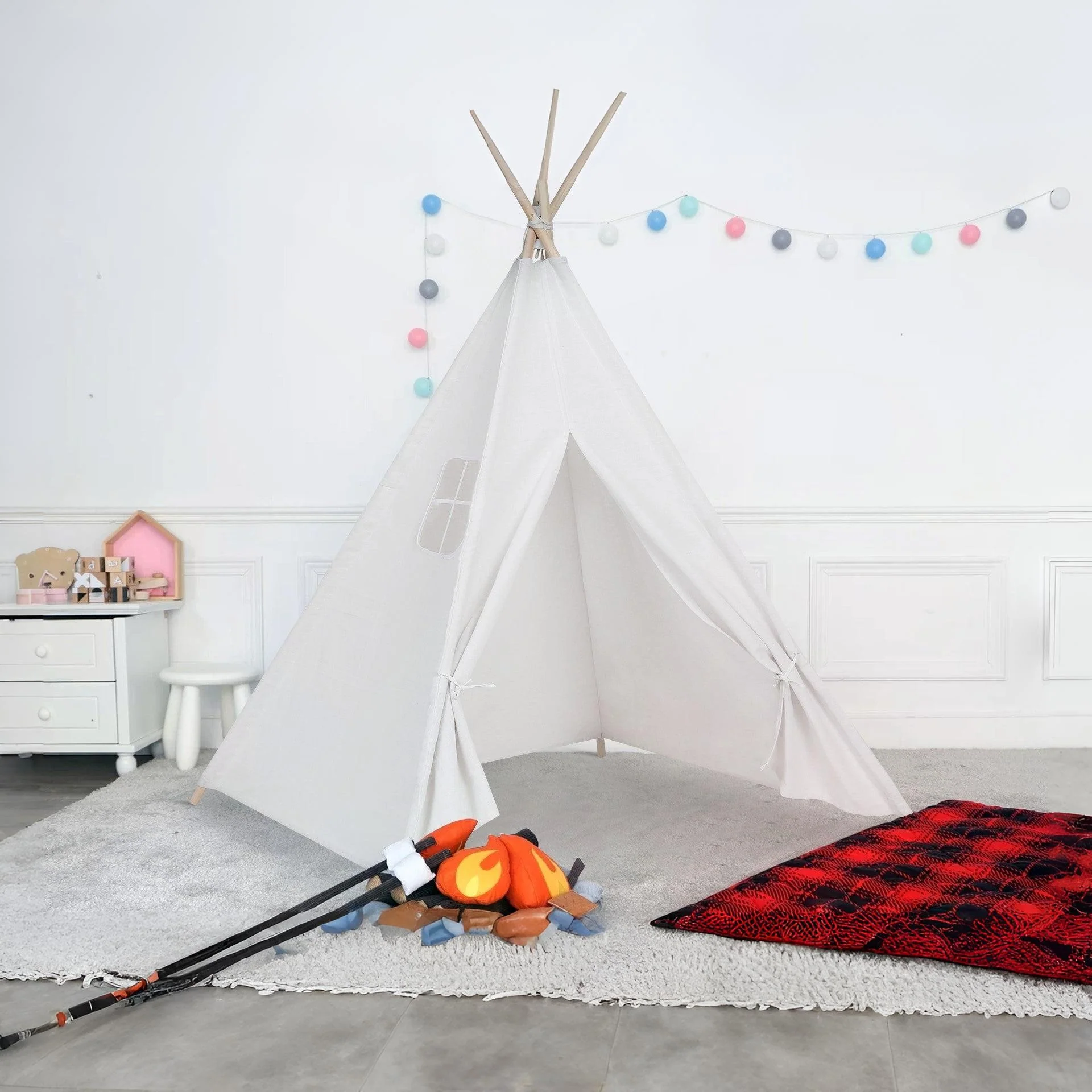 Leni Kids Teepee Kid Play Tent - White