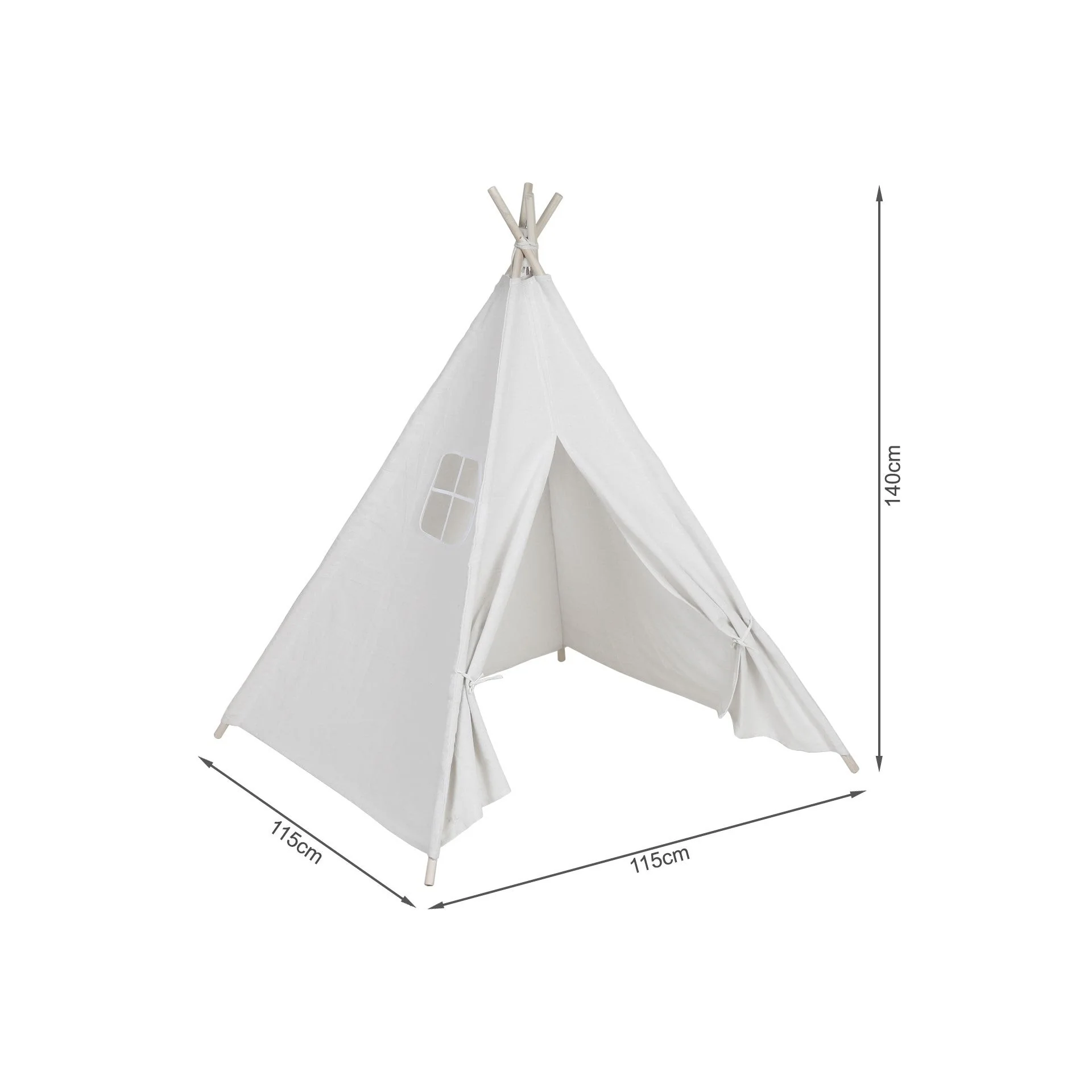 Leni Kids Teepee Kid Play Tent - White - Image 7