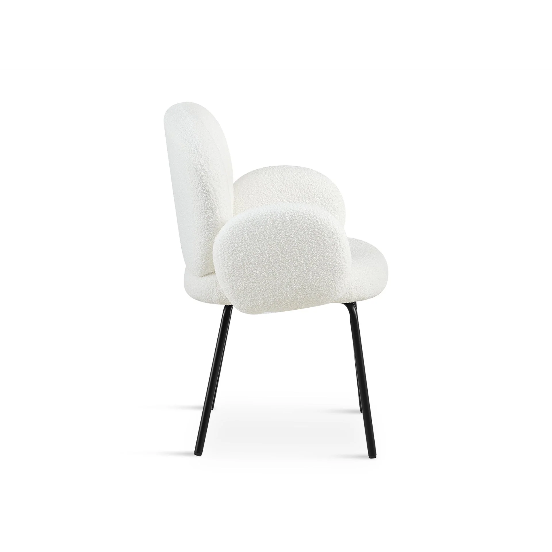 Lennon Boucle Dining Chair - Set of 2 - White - Image 7