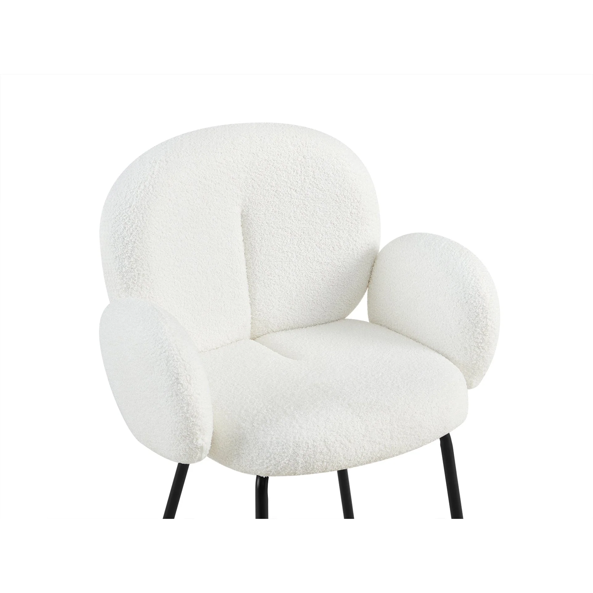 Lennon Boucle Dining Chair - Set of 2 - White - Image 8
