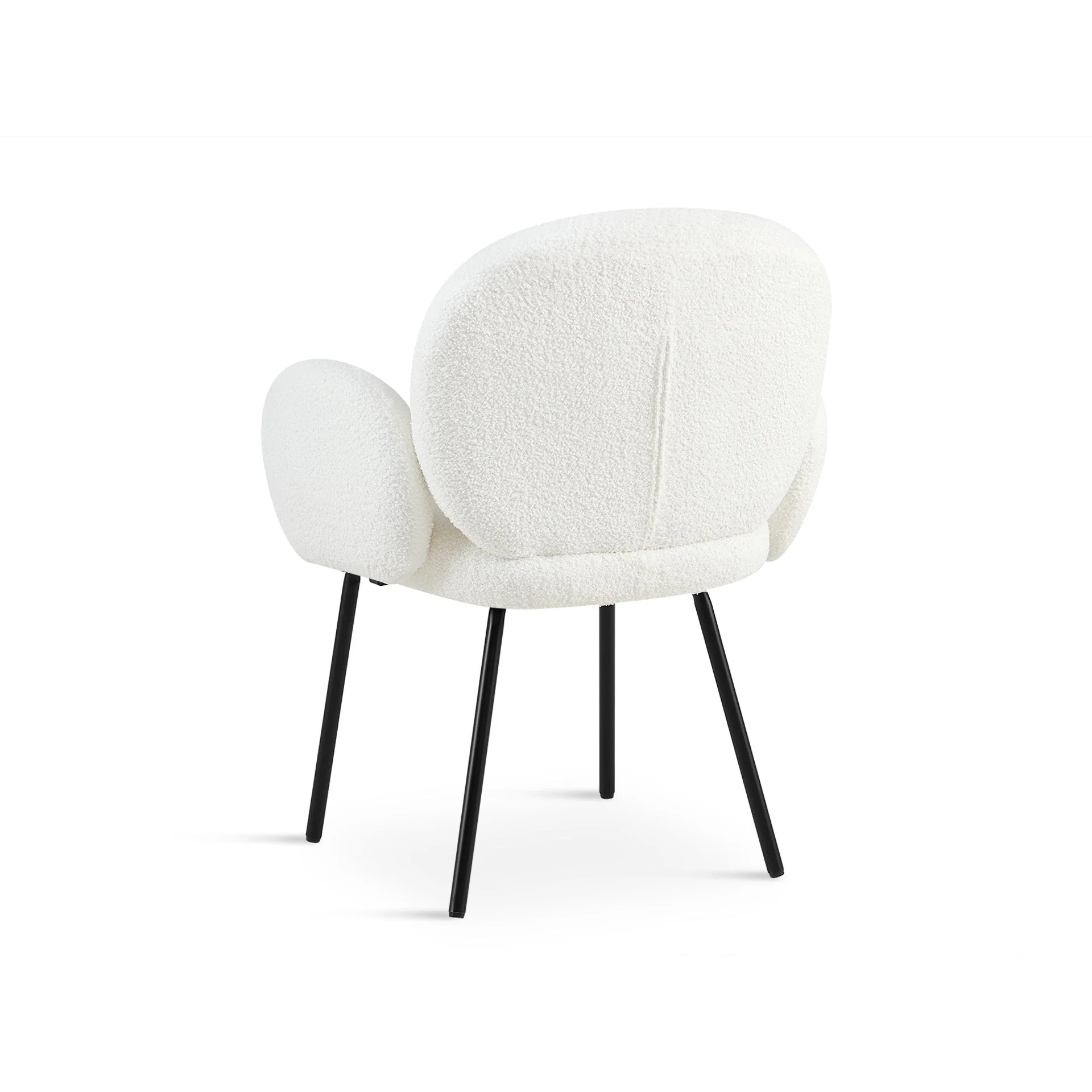 Lennon Boucle Dining Chair - Set of 2 - White - Image 9