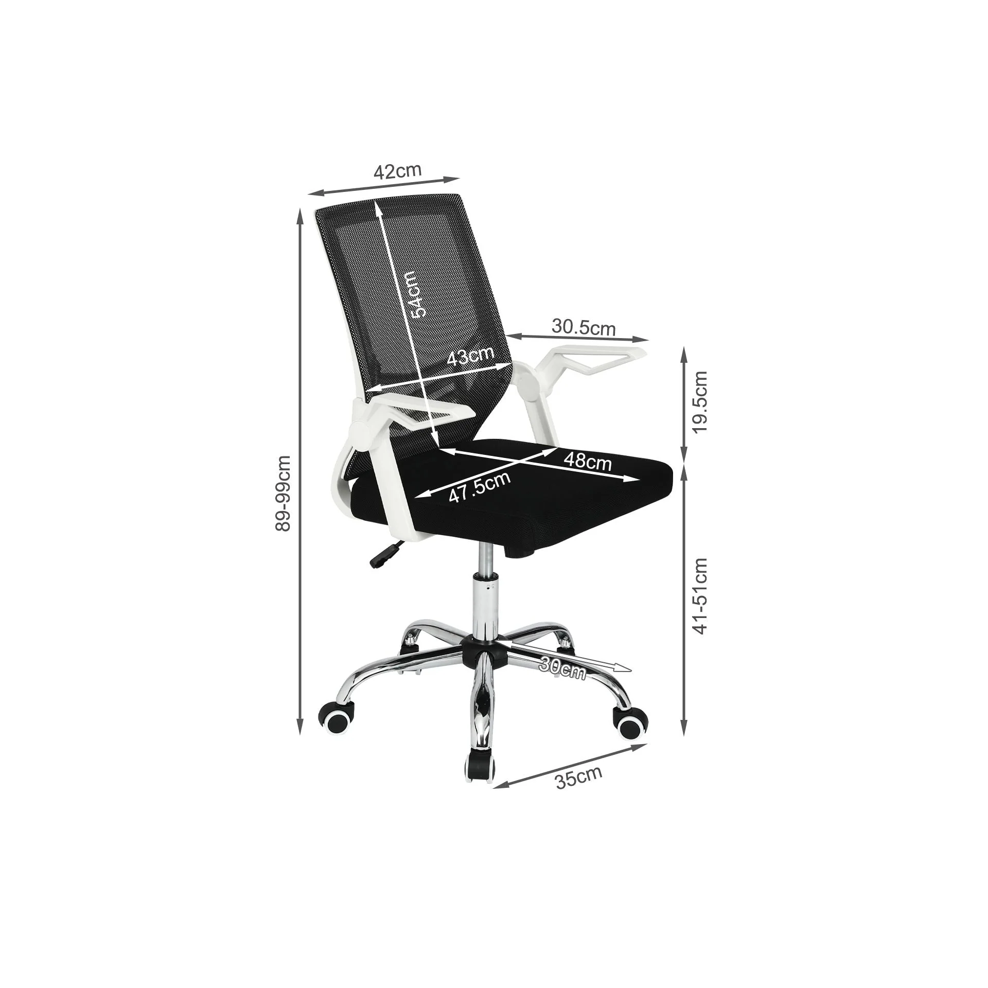 Leon Office Chair - Black + White - Image 13