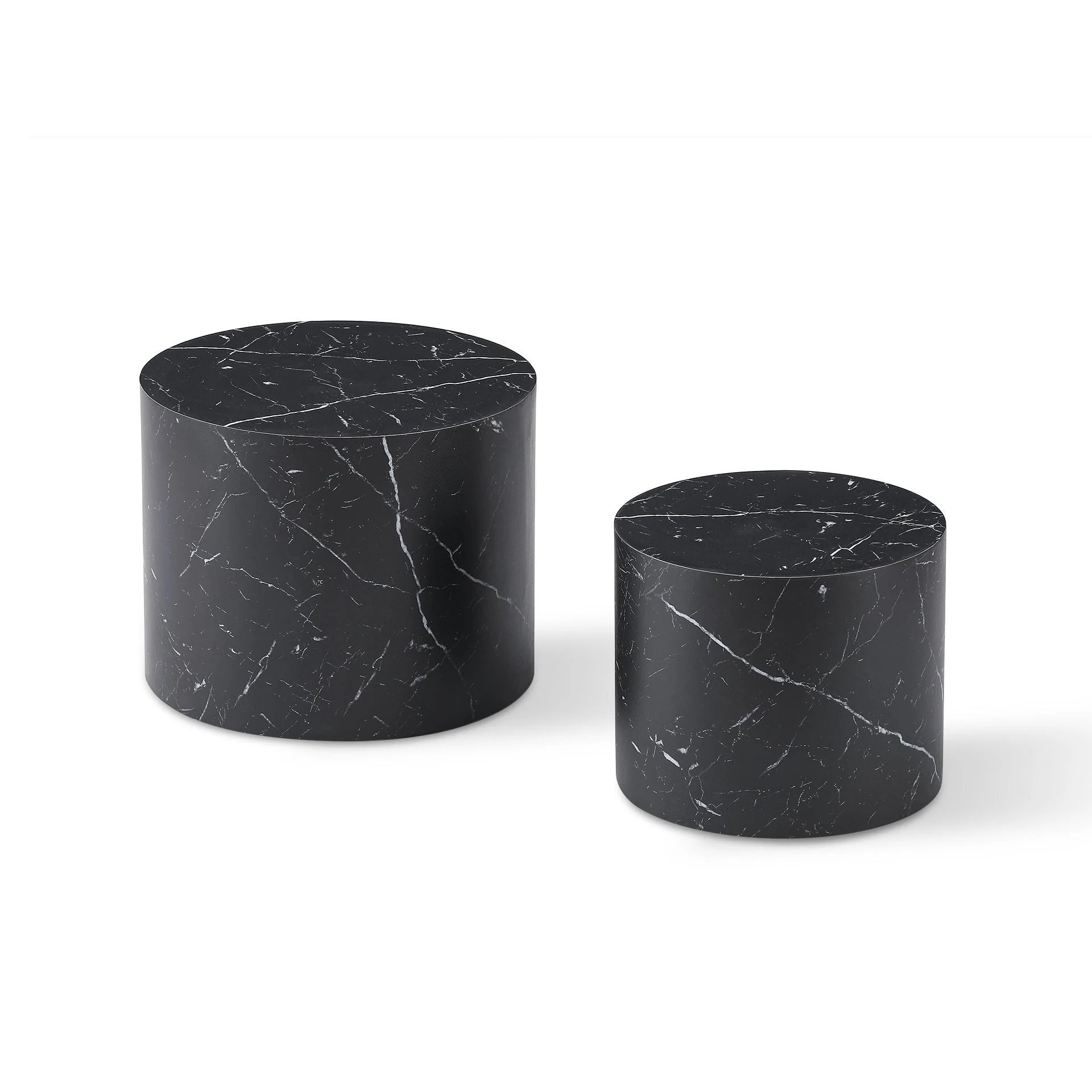 Leslie Round Side Table - Set of 2 - Black - Image 6