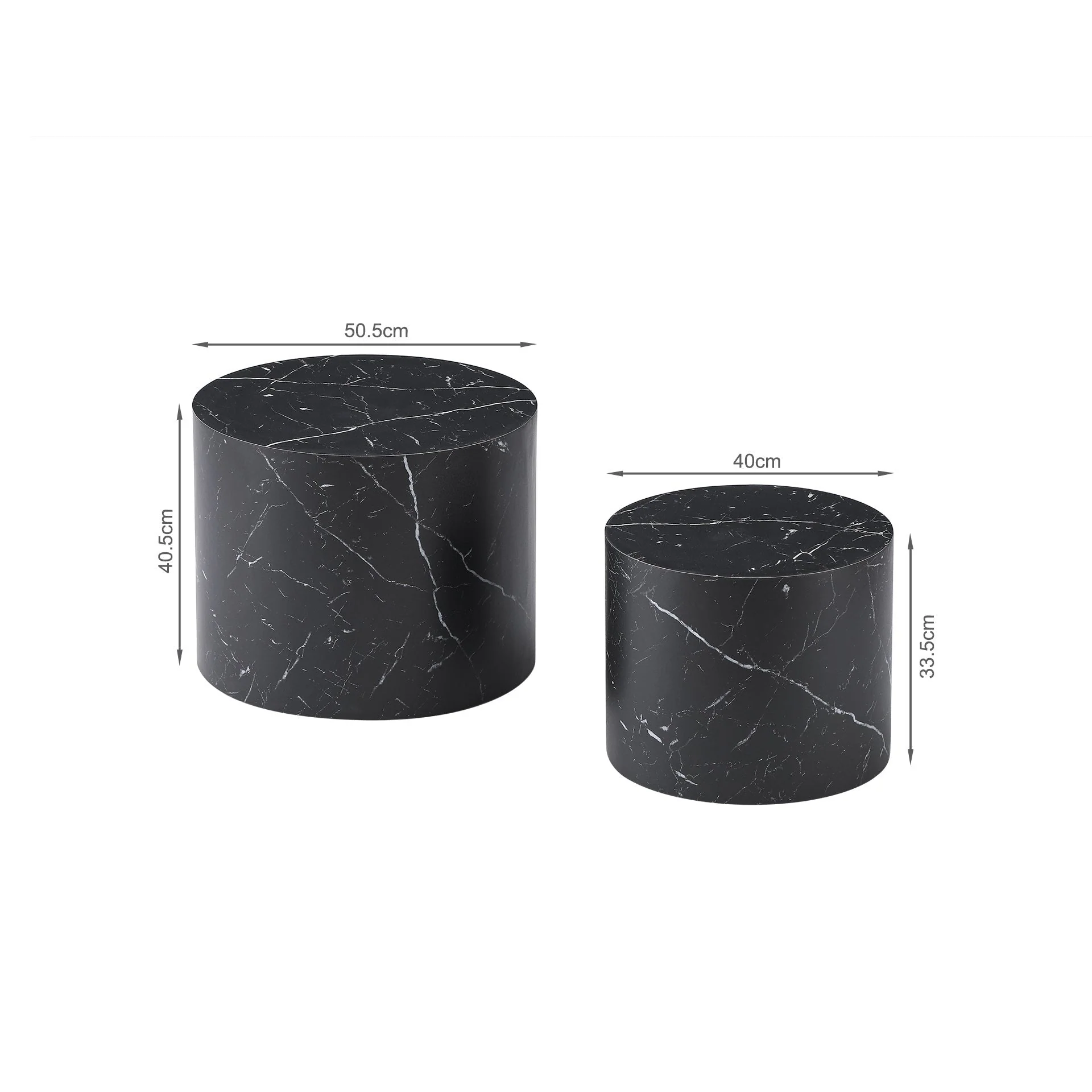 Leslie Round Side Table - Set of 2 - Black - Image 9