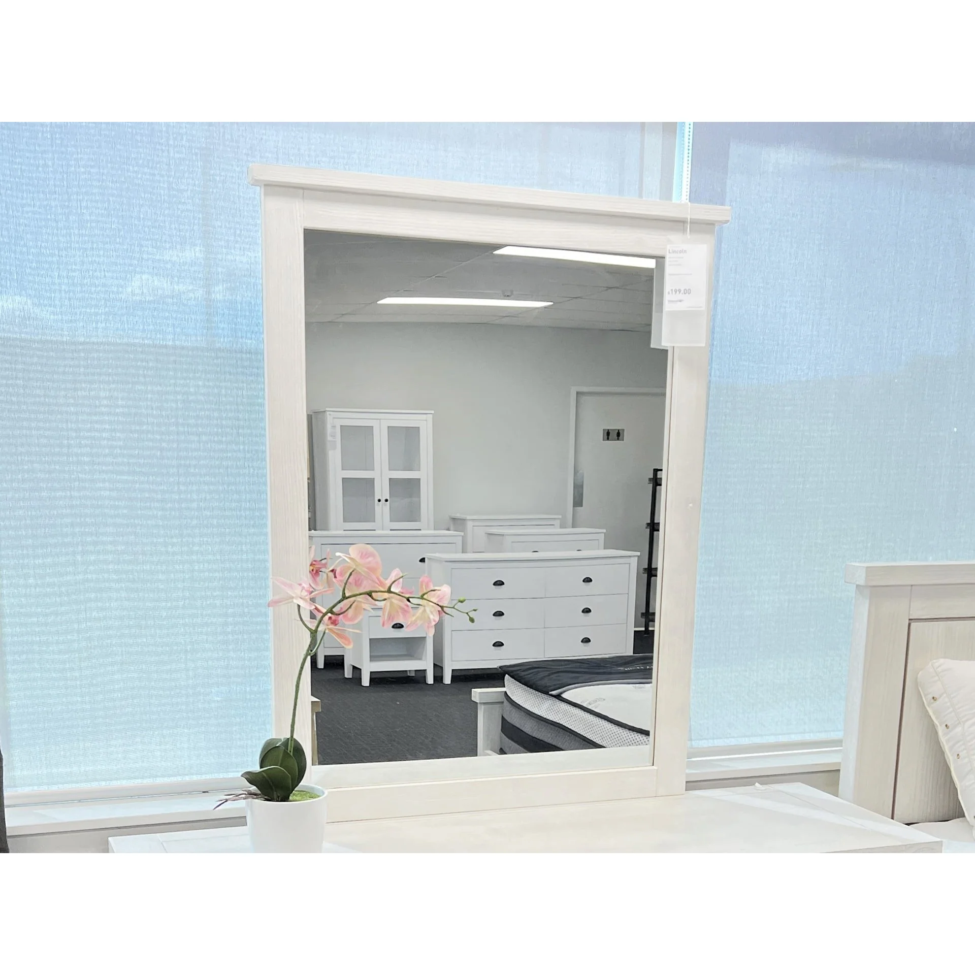 Lincoln Solid Wood Mirror - White - Image 3