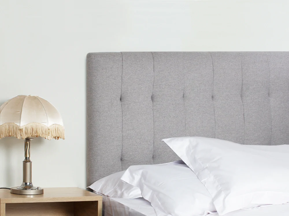 LISA QUEEN Stand-alone Fabric Headboard - LIGHT GREY - Image 3