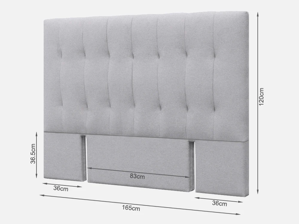 LISA QUEEN Stand-alone Fabric Headboard - LIGHT GREY - Image 9