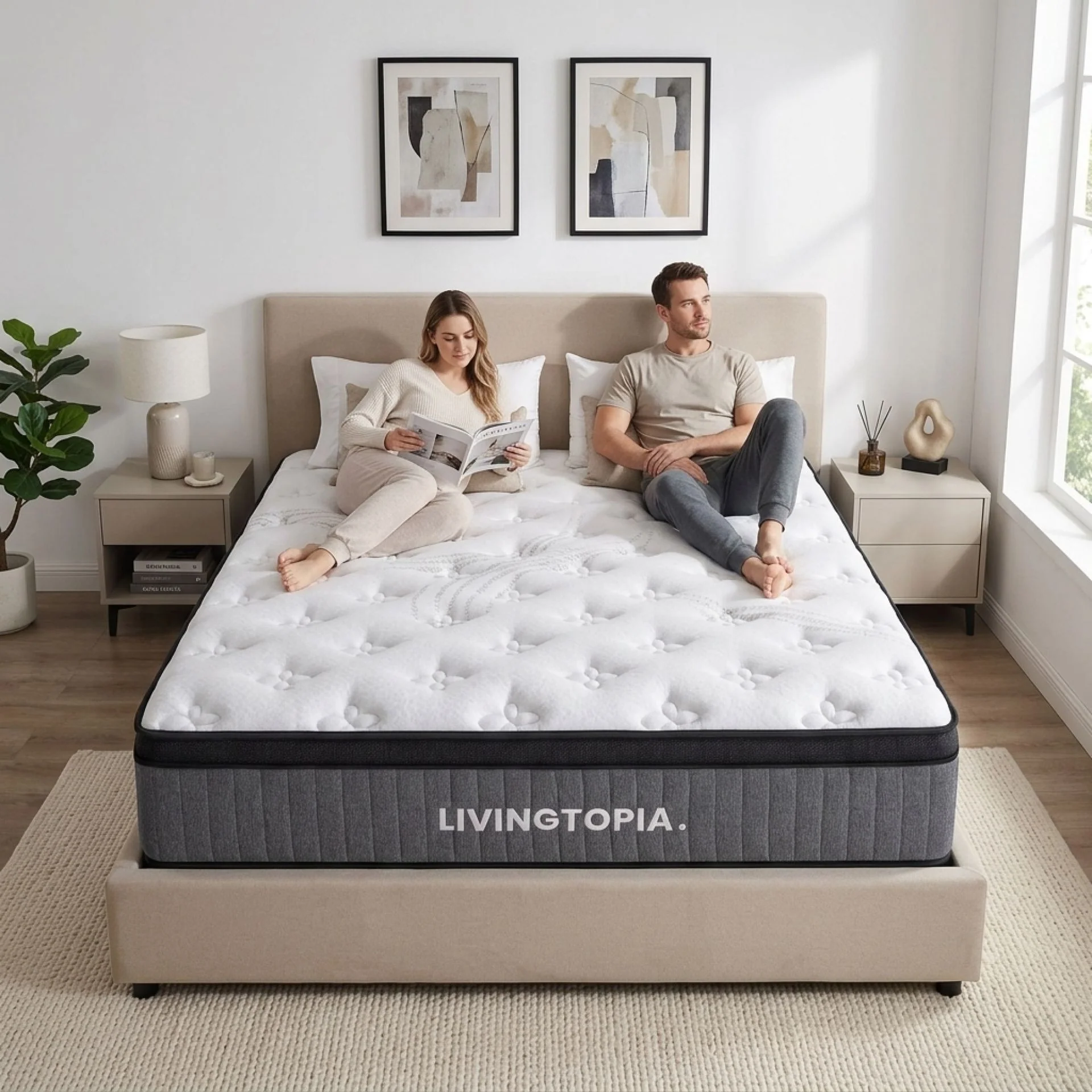 LivingTopia Hybrid Prime Queen Mattress - Image 2