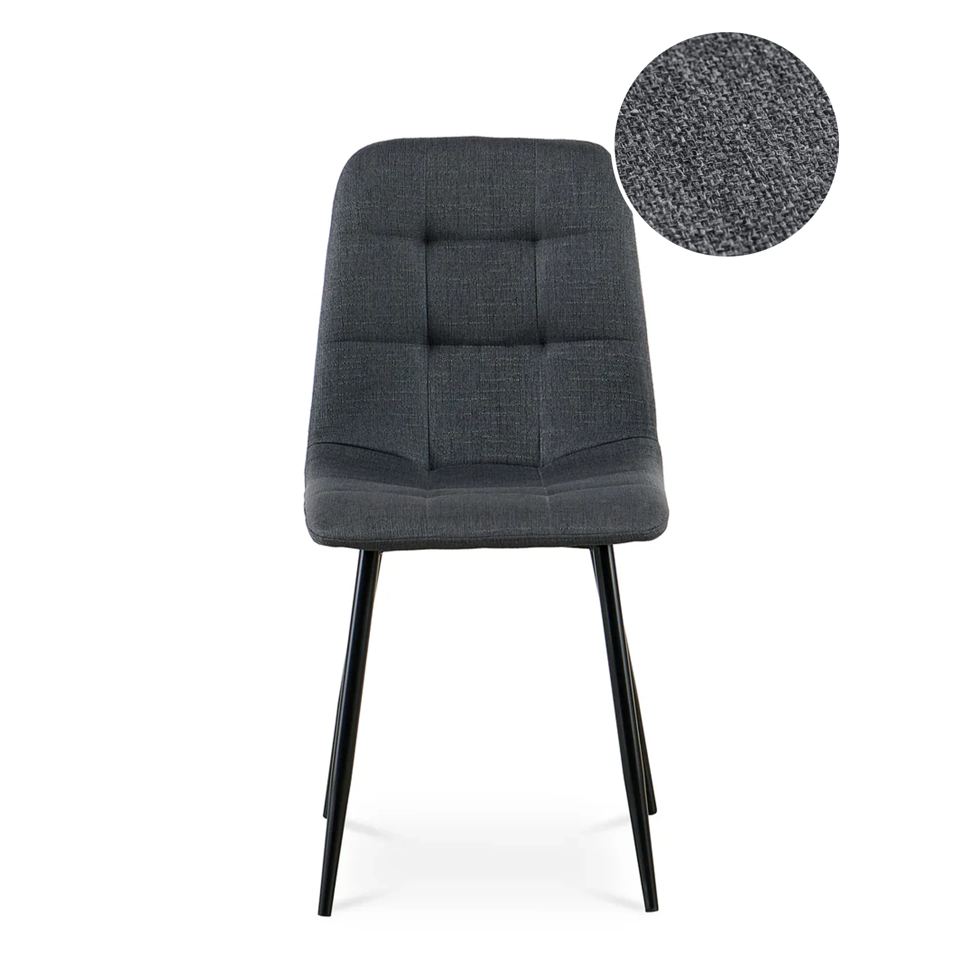 Livo Linen Dining Chair - Set of 4 - Dark Grey - Image 11