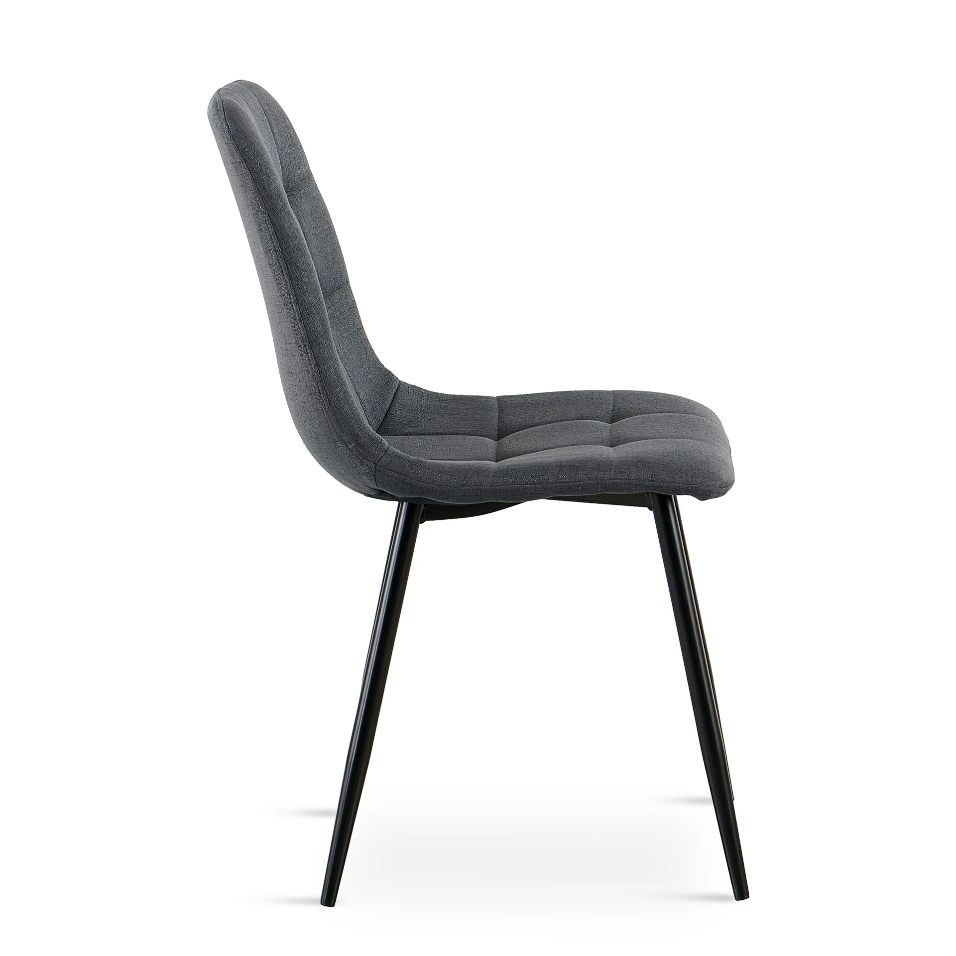 Livo Linen Dining Chair - Set of 4 - Dark Grey - Image 12