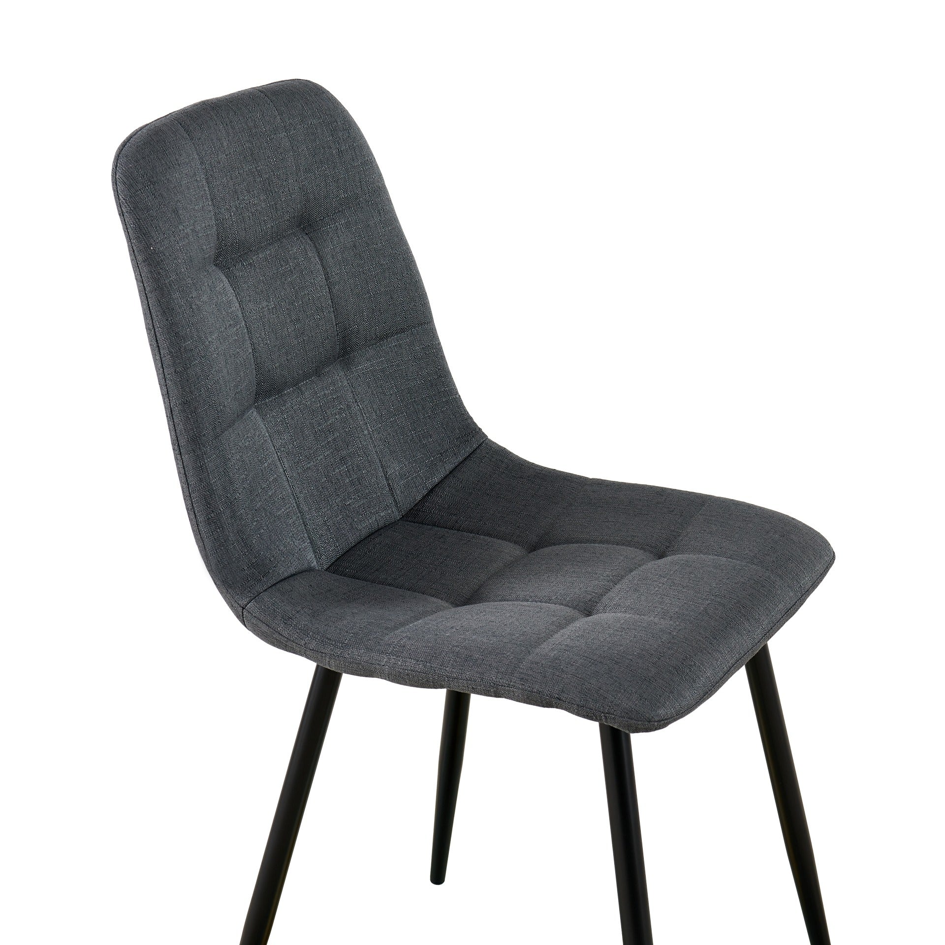 Livo Linen Dining Chair - Set of 4 - Dark Grey - Image 14
