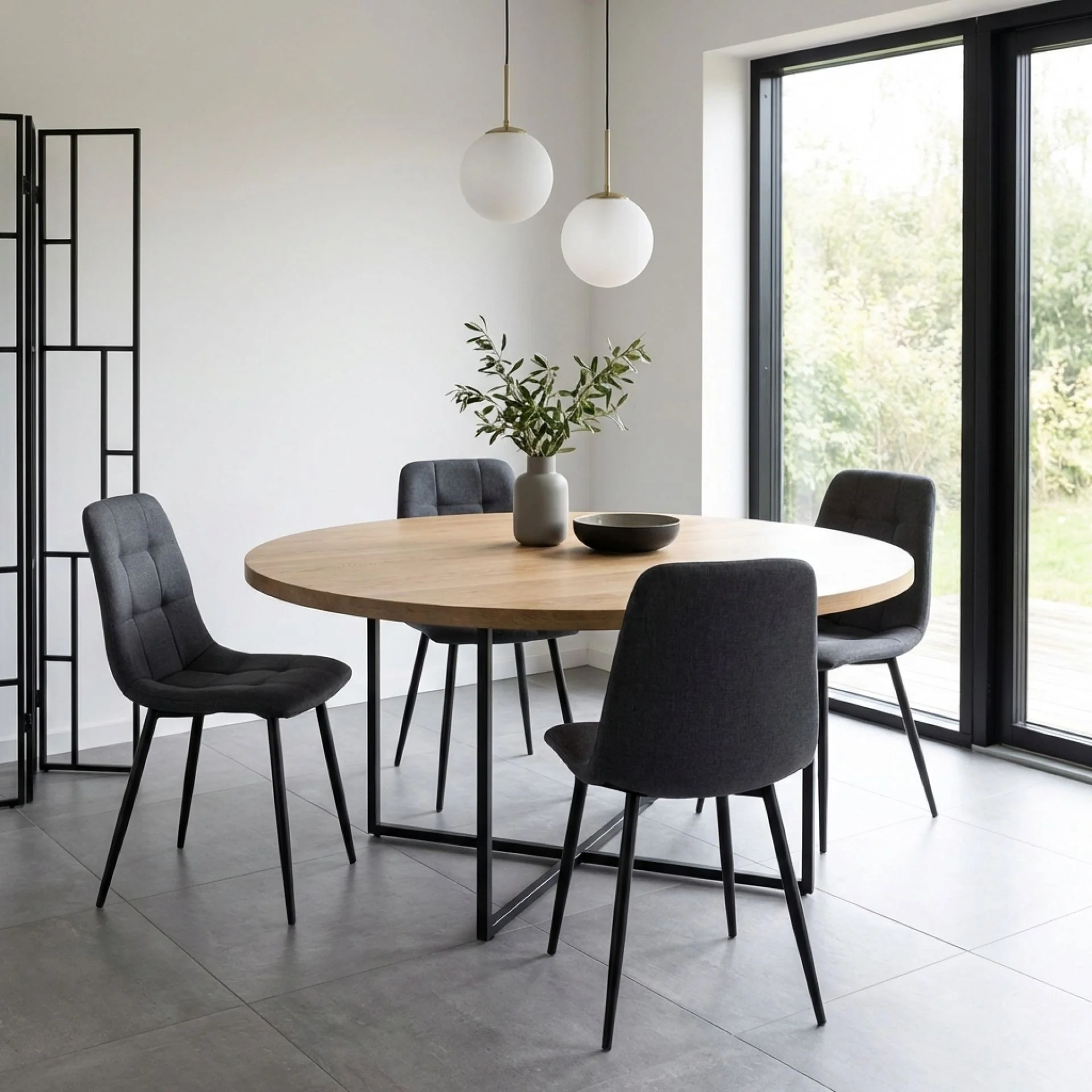 Livo Linen Dining Chair - Set of 4 - Dark Grey - Image 6