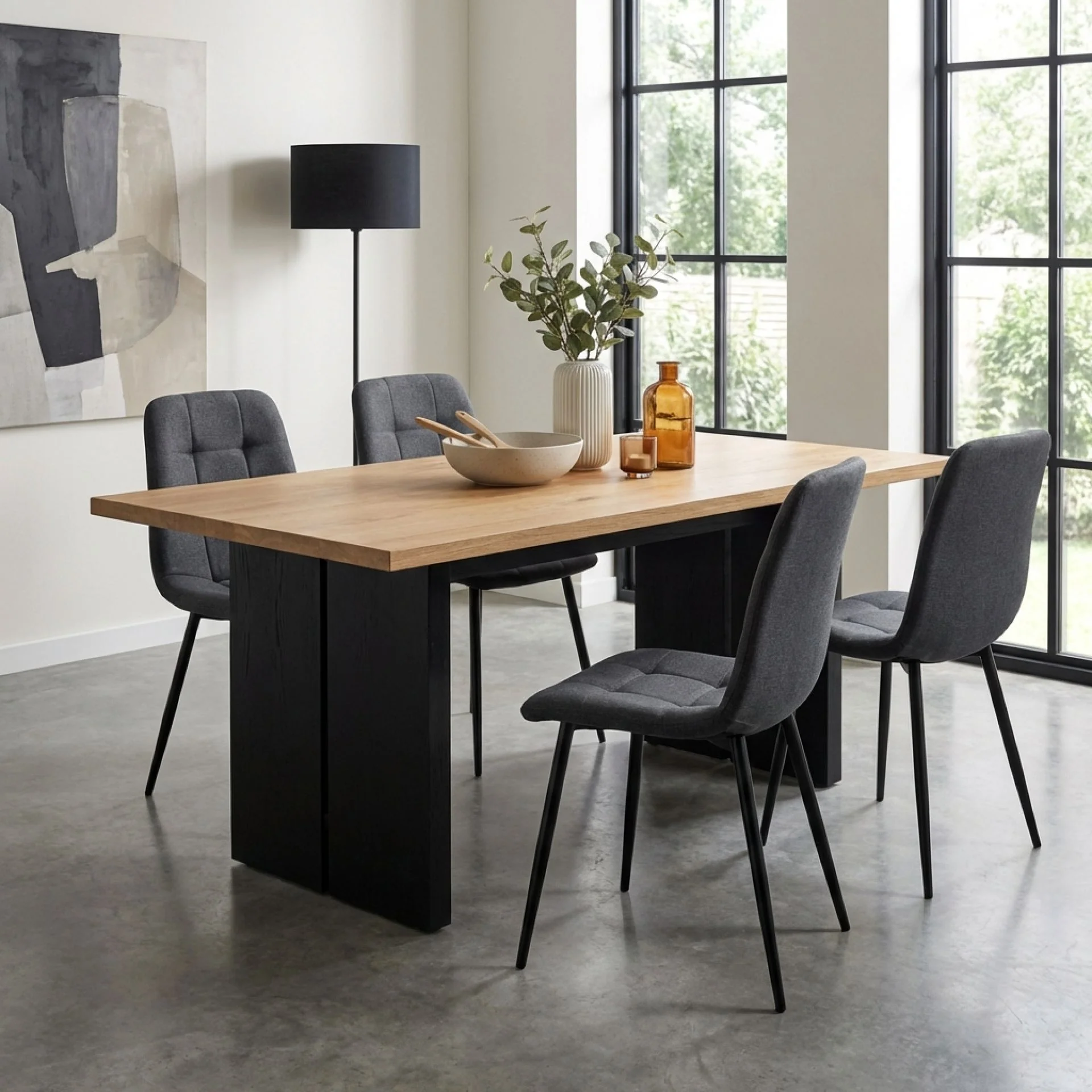 Livo Linen Dining Chair - Set of 4 - Dark Grey - Image 7