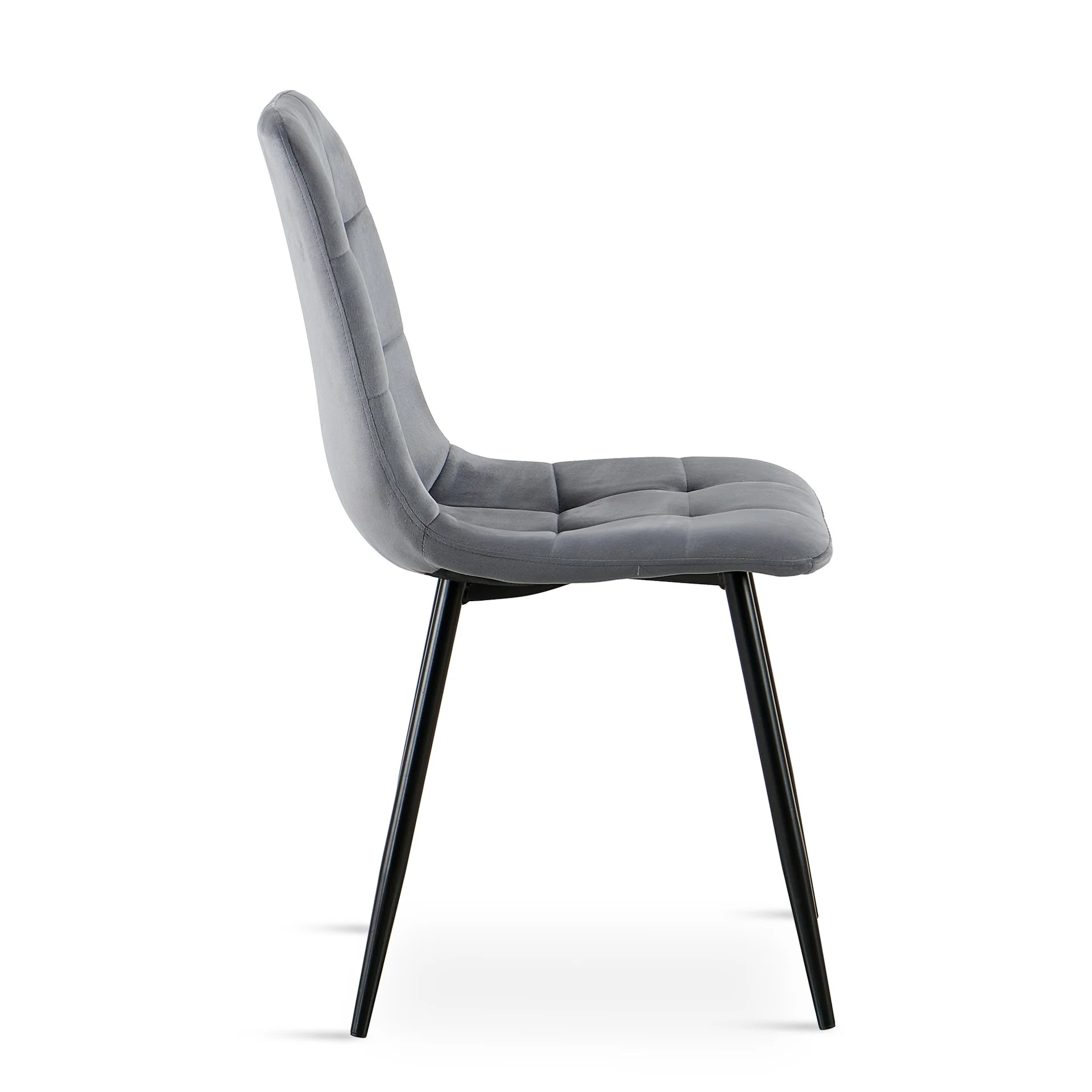 Livo Velvet Dining Chair - Set of 4 - Grey - Image 5