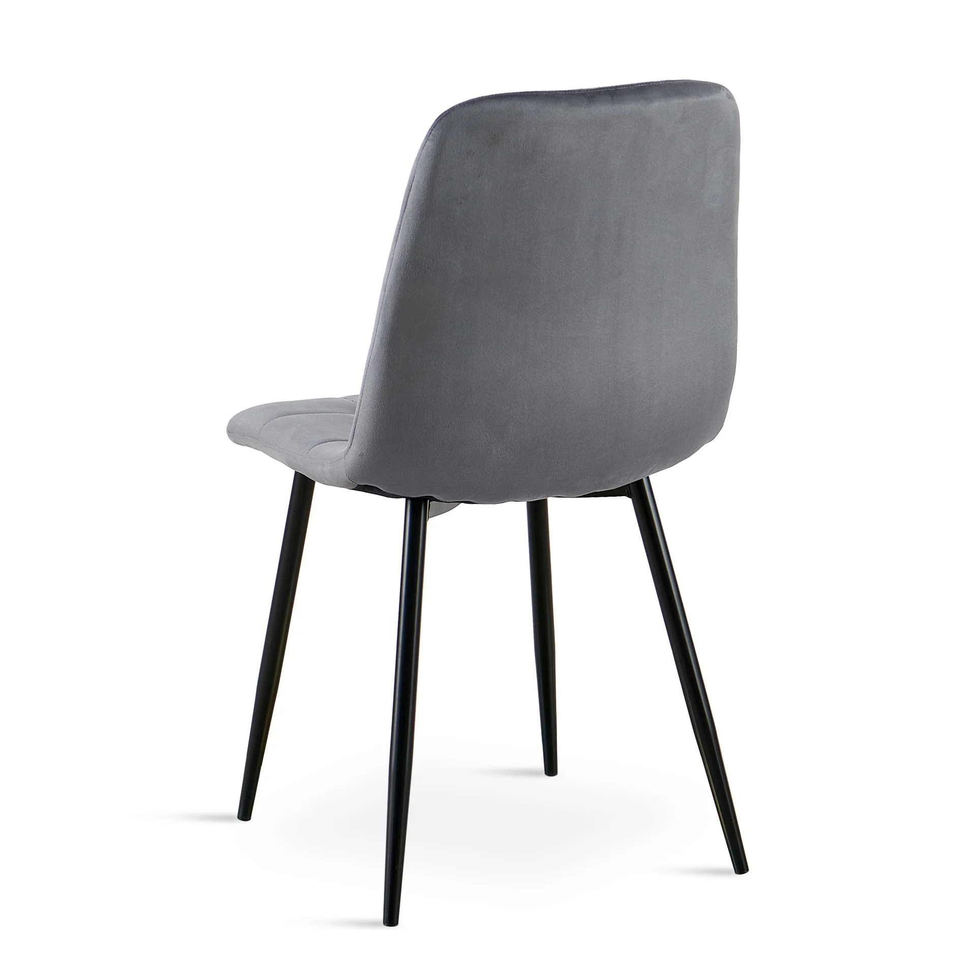 Livo Velvet Dining Chair - Set of 4 - Grey - Image 6
