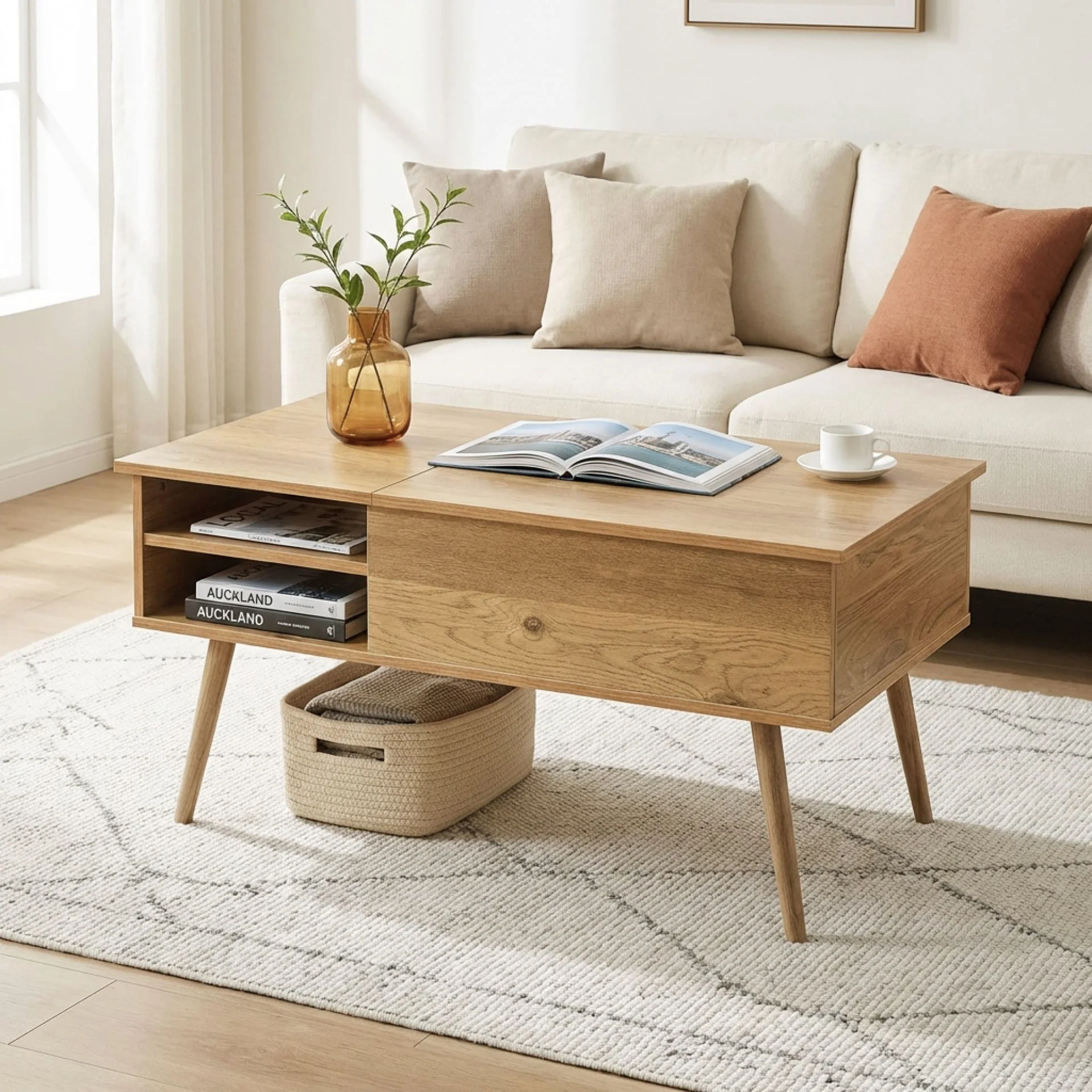 Lodge Lift Top Coffee Table - Oak - Image 2