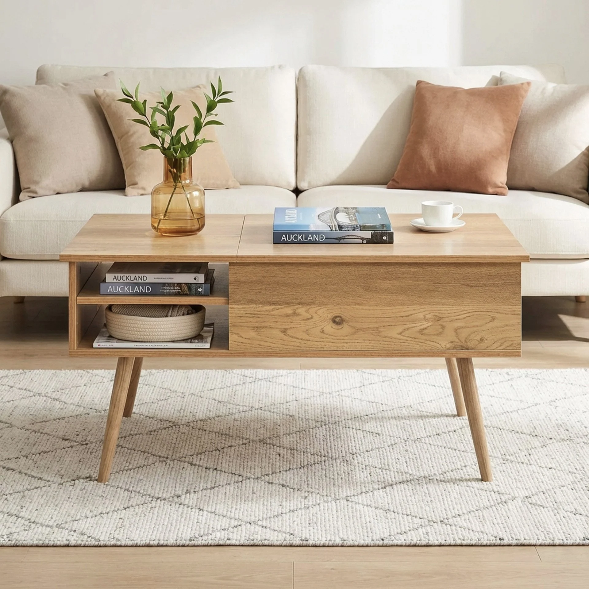 Lodge Lift Top Coffee Table - Oak - Image 6