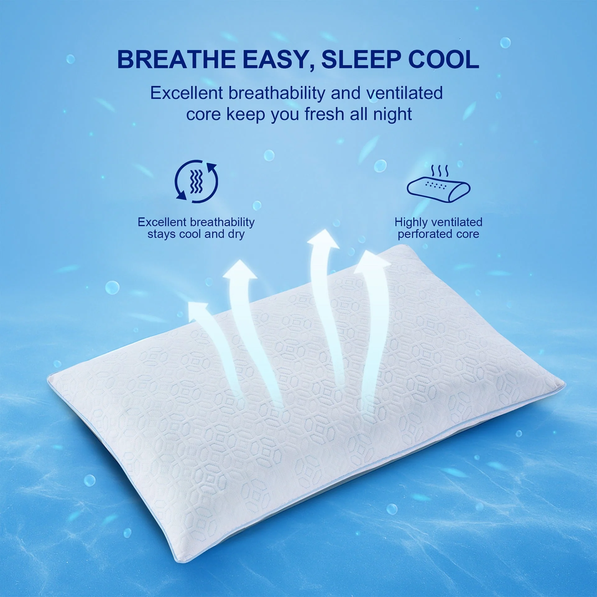 LoftEase Shredded Memory Foam Pillow 70 x 45 x 19CM - Image 2