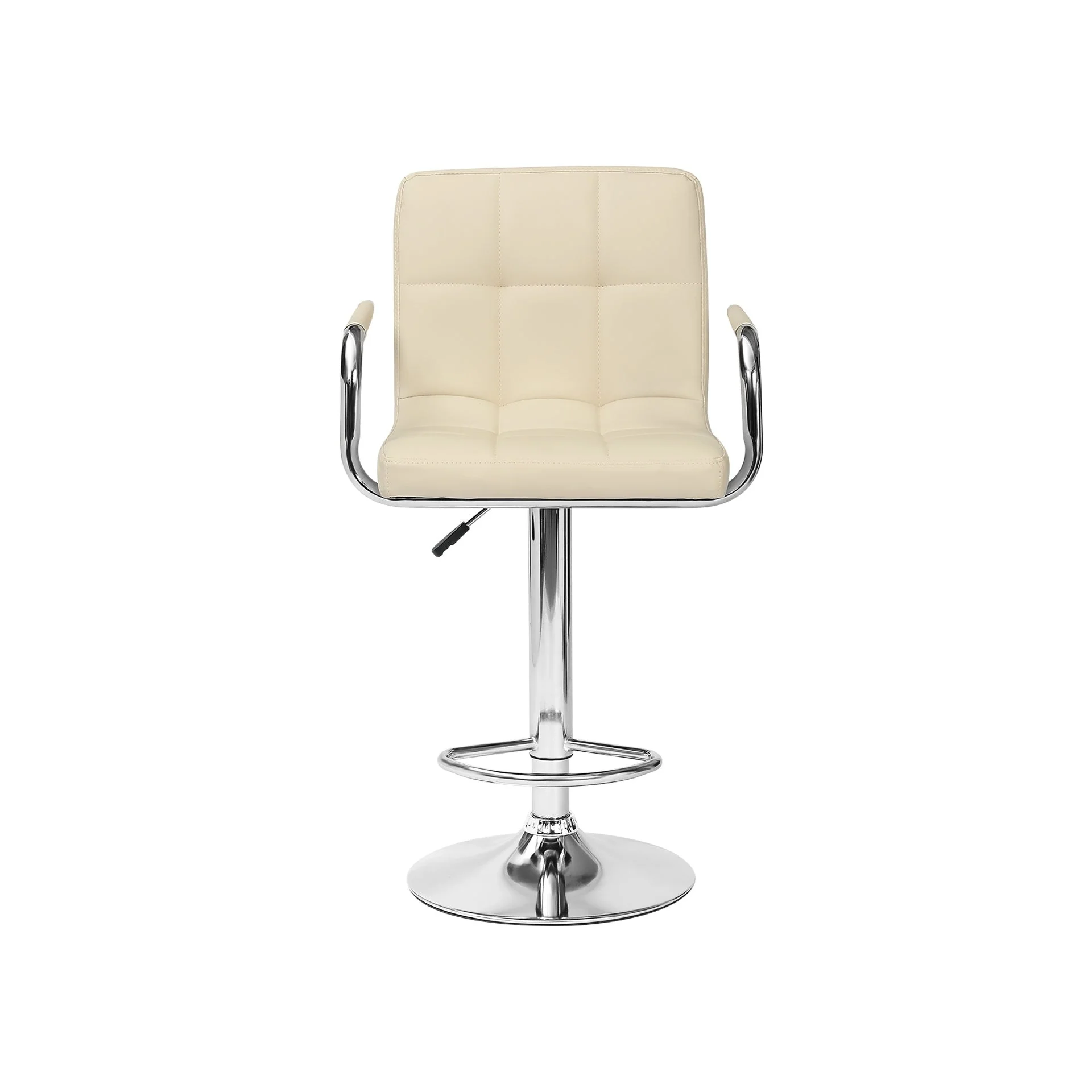 Lois Bar Stool with PU Leather - Set of 2 - Beige - Image 6