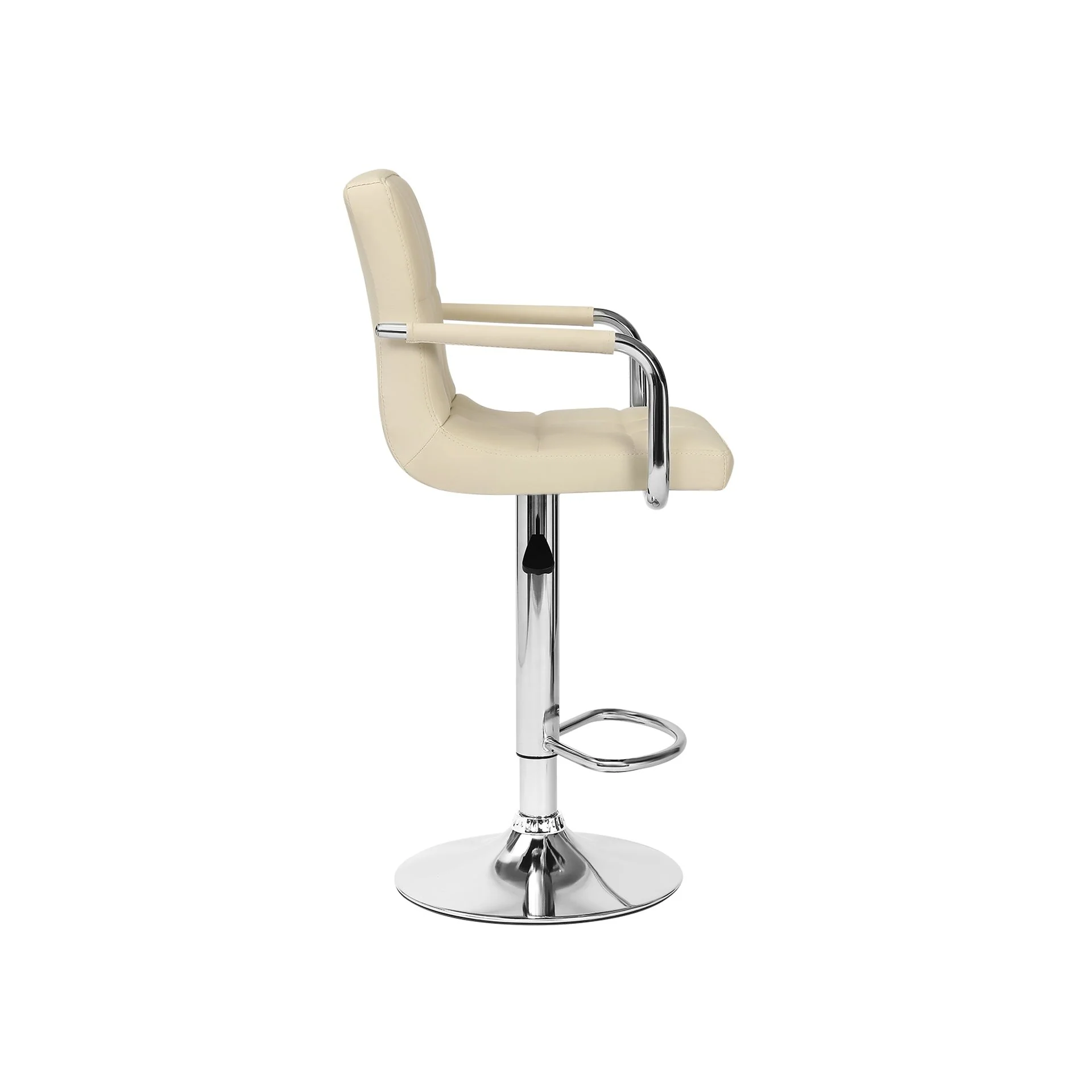 Lois Bar Stool with PU Leather - Set of 2 - Beige - Image 7