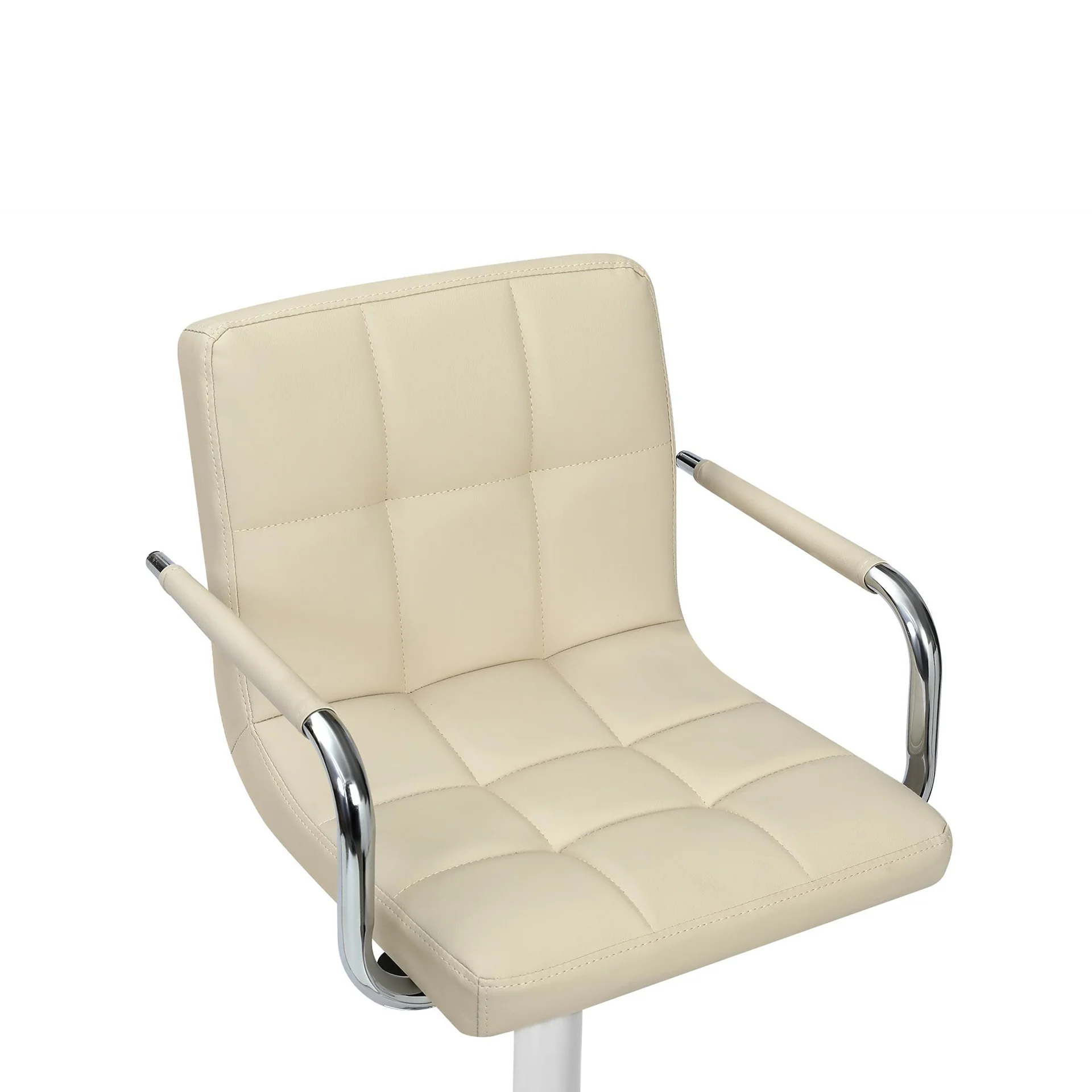 Lois Bar Stool with PU Leather - Set of 2 - Beige - Image 9