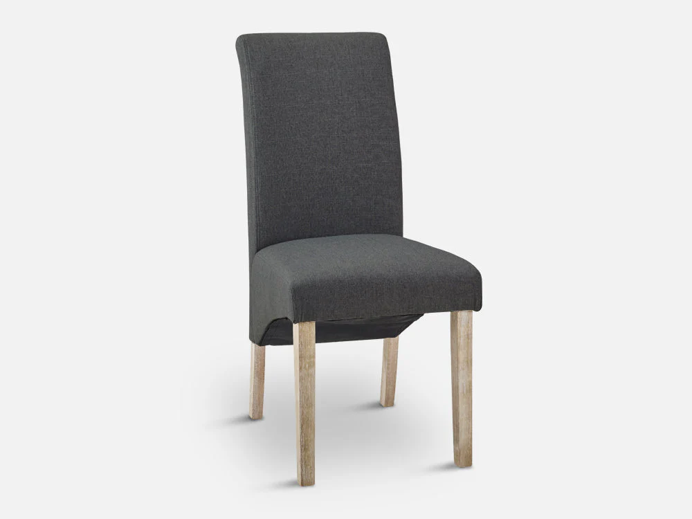 LOLA 2PCS Upholstered Dining Chair - DARK GREY - Image 4