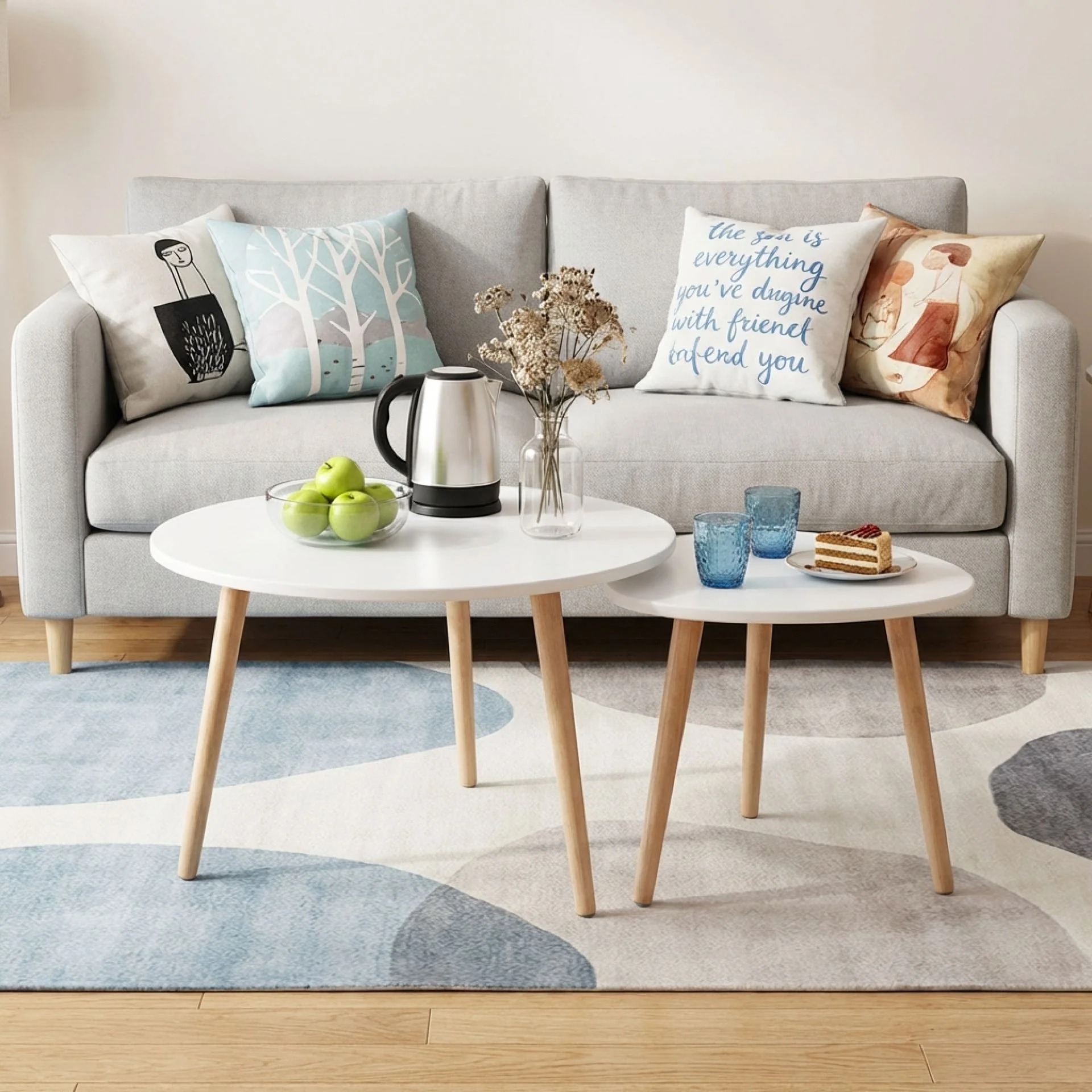 Lonnie 2pcs Coffee Table Side Table - Image 3