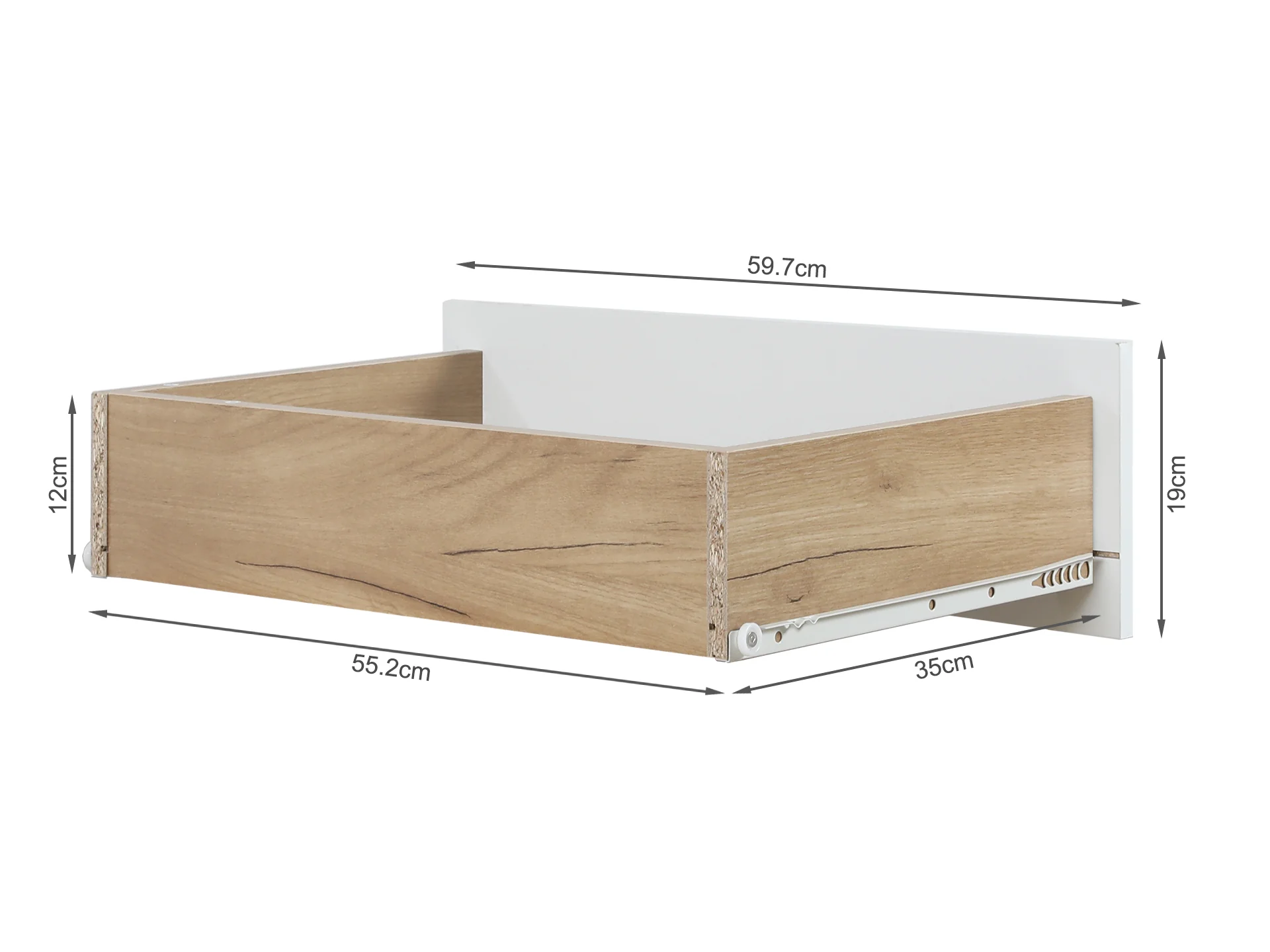 Low Boy with 6 Drawers - Oak + White - Image 3
