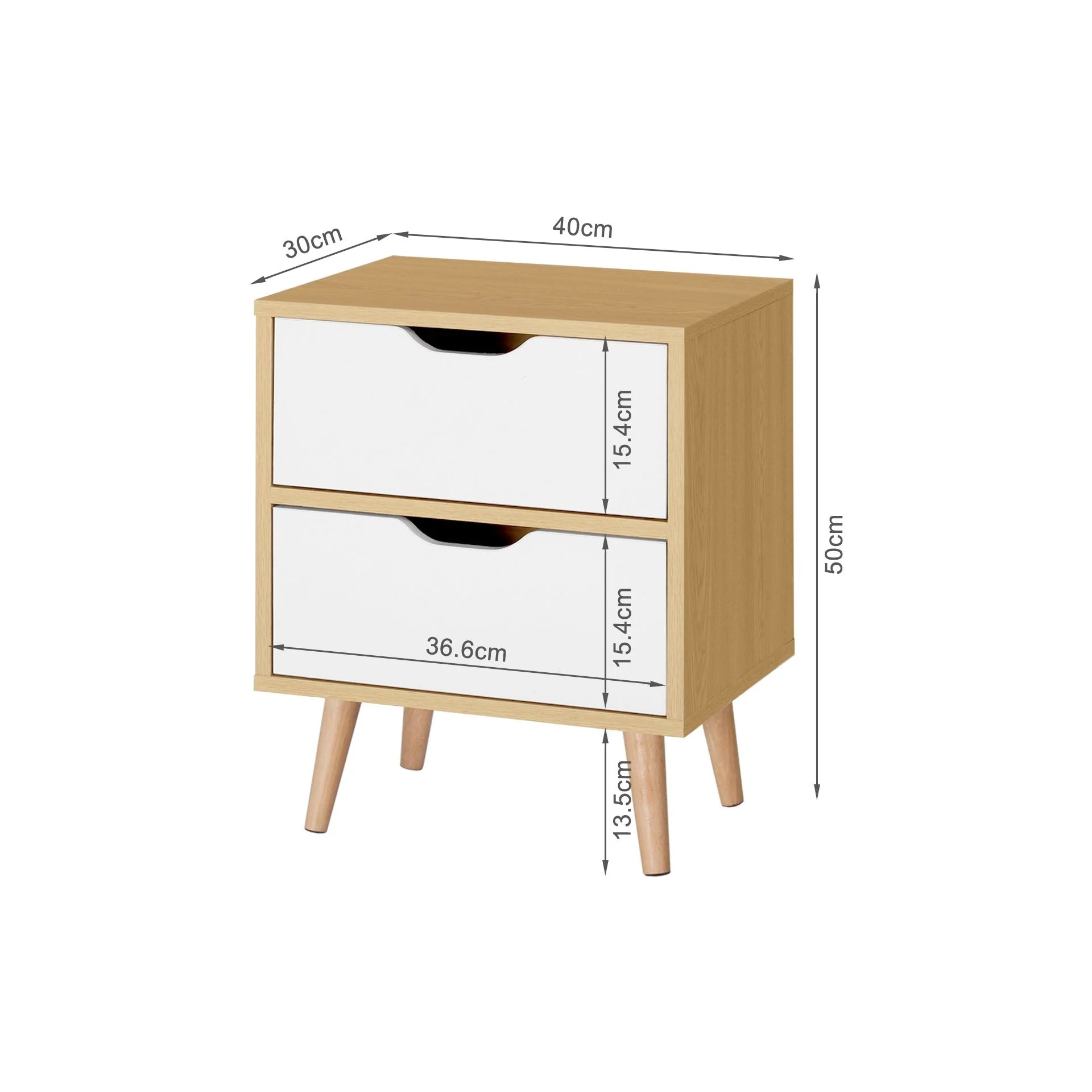 LOY Bedside Table - Maple + White - Image 11