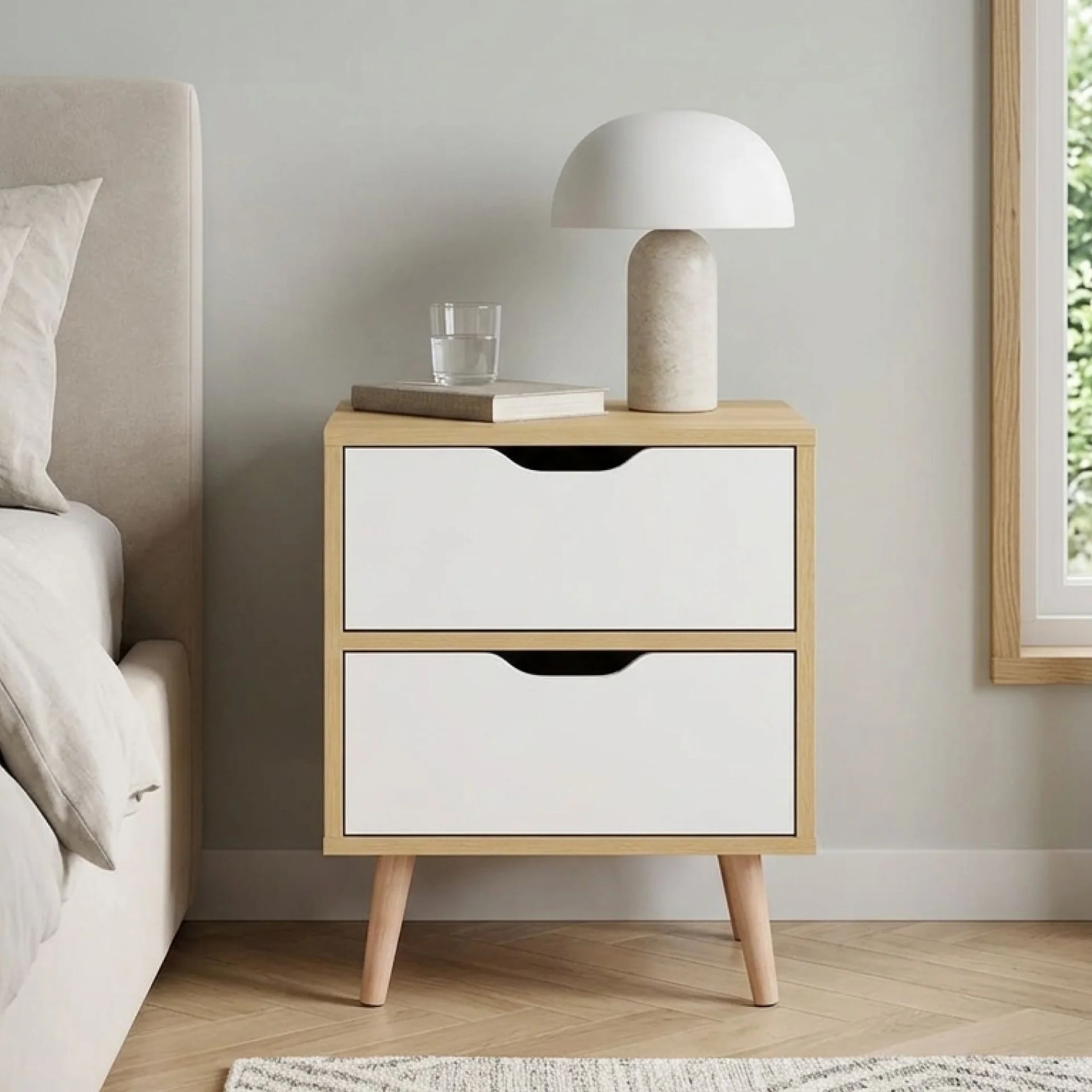 LOY Bedside Table - Maple + White - Image 5