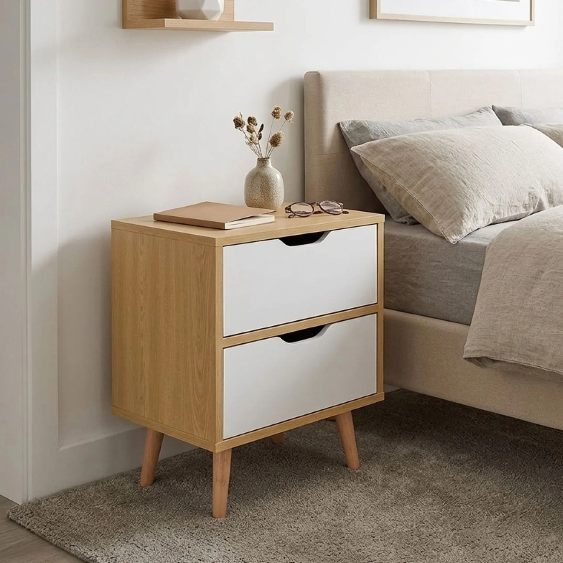 LOY Bedside Table - Maple + White - Image 6