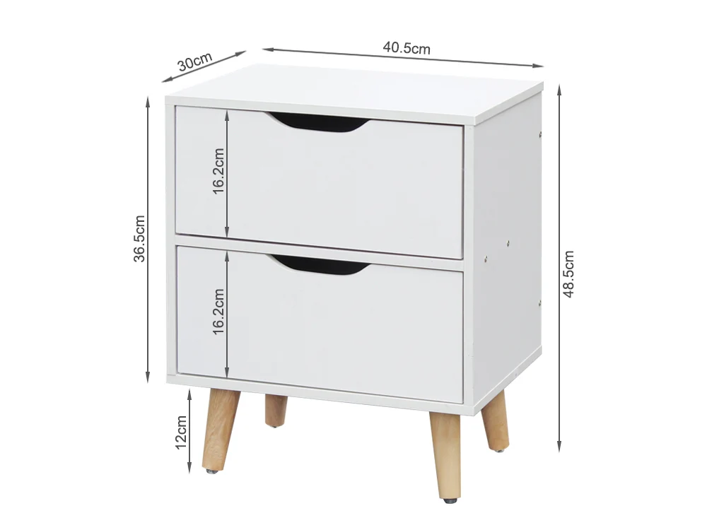LOY Bedside Table Nightstand - WHITE - Image 10