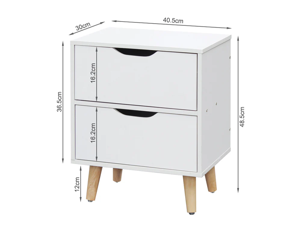 LOY Bedside Table Nightstand - WHITE - Image 3