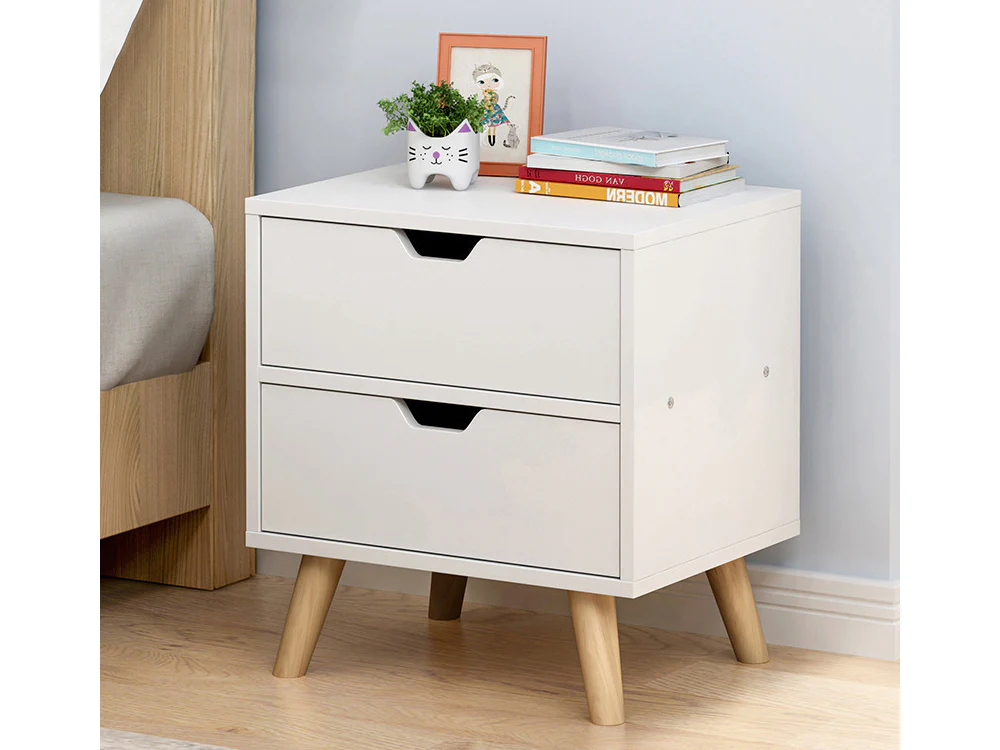 LOY Bedside Table Nightstand - WHITE - Image 4